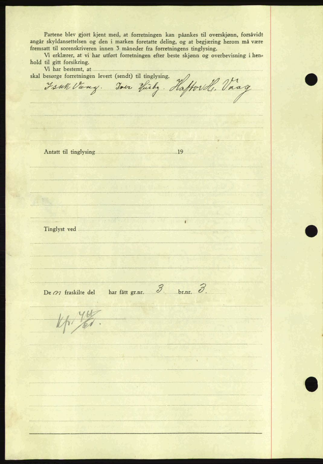 Nordmøre sorenskriveri, AV/SAT-A-4132/1/2/2Ca: Mortgage book no. A87, 1939-1940, Diary no: : 33/1940