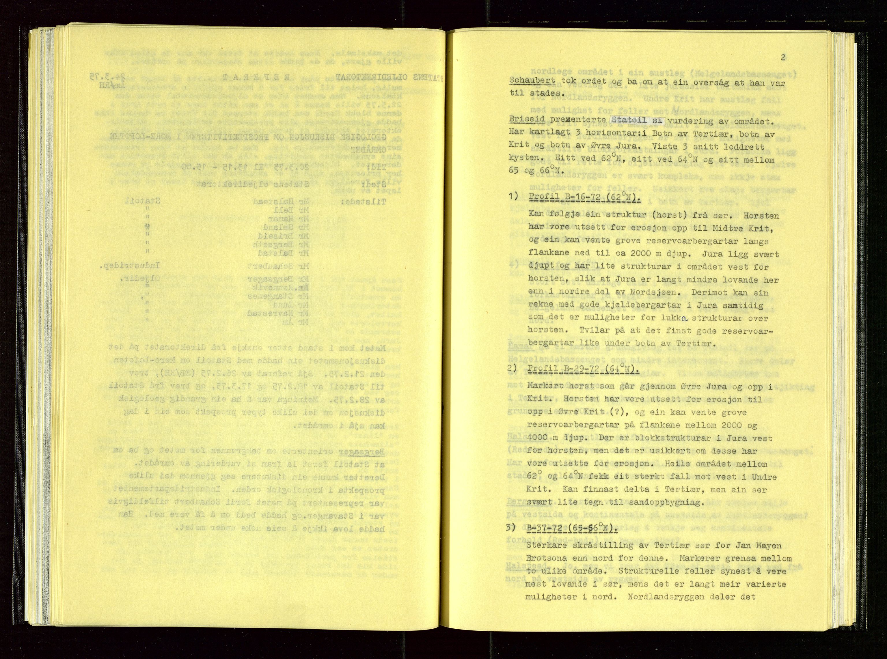 Oljedirektoratet, AV/SAST-A-101366/Aa/L0004: Referatprotokoller, 1975