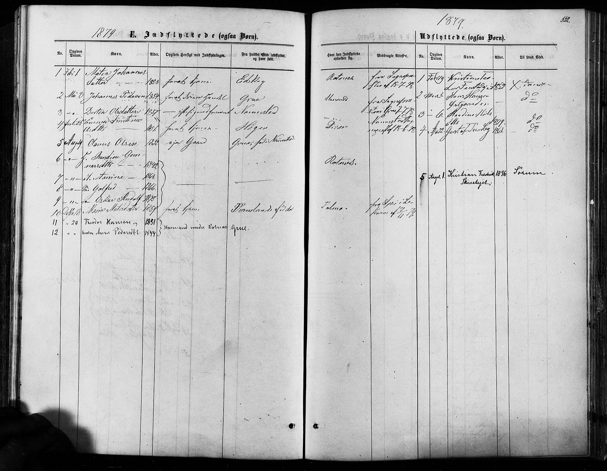 Nes prestekontor Kirkebøker, SAO/A-10410/F/Fa/L0009: Parish register (official) no. I 9, 1875-1882, p. 552