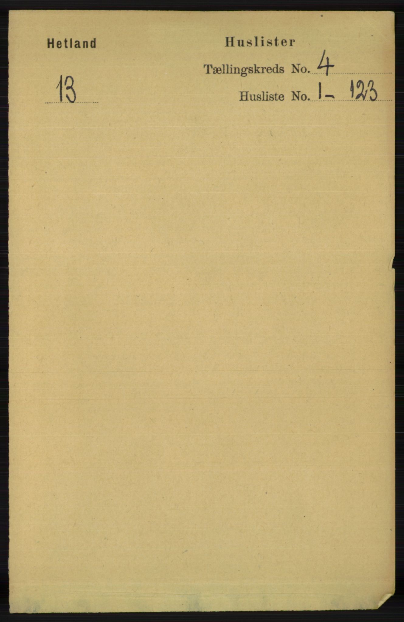RA, 1891 census for 1126 Hetland, 1891, p. 1858