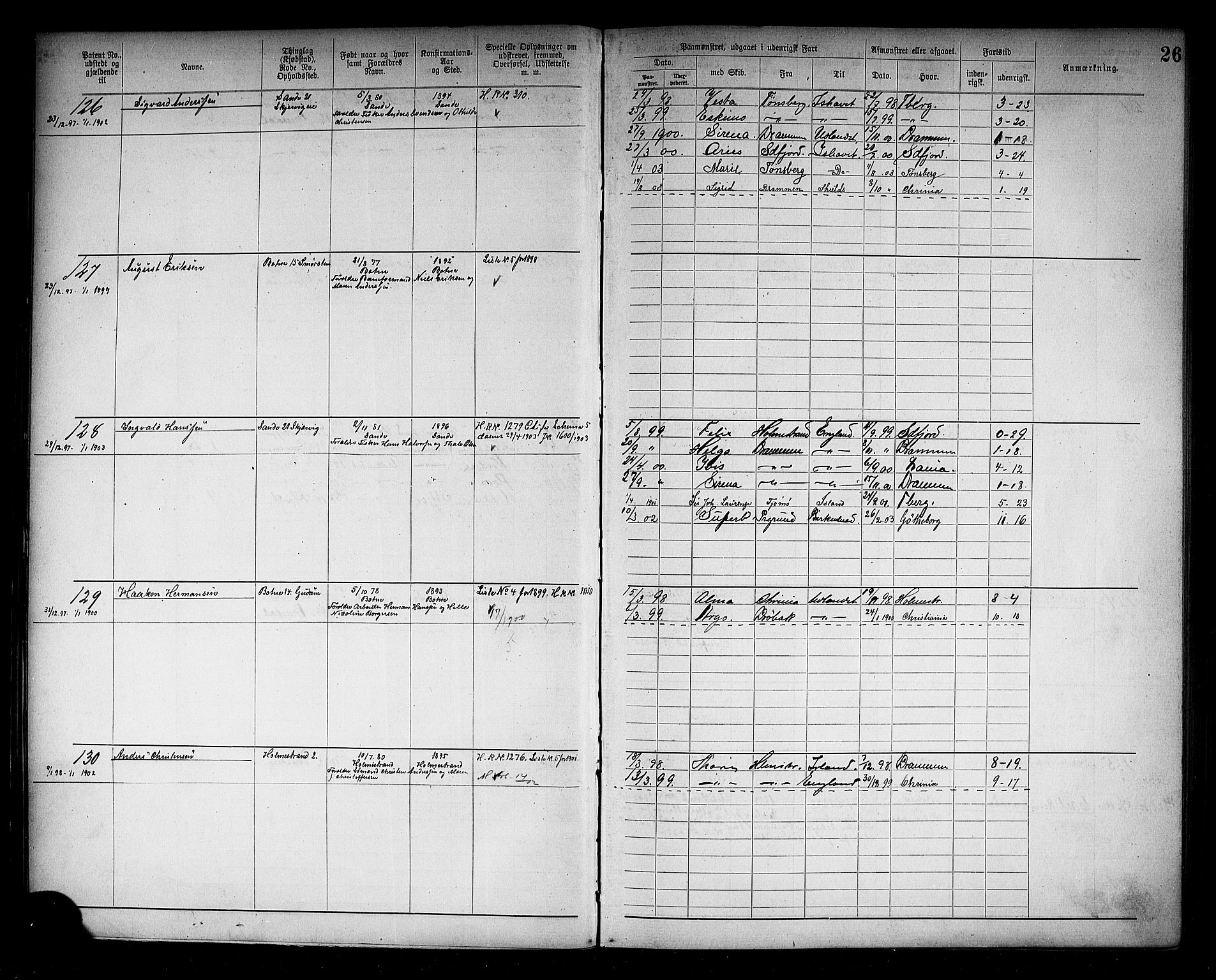 Holmestrand innrulleringskontor, AV/SAKO-A-1151/F/Fb/L0002: Annotasjonsrulle, 1894-1911, p. 29