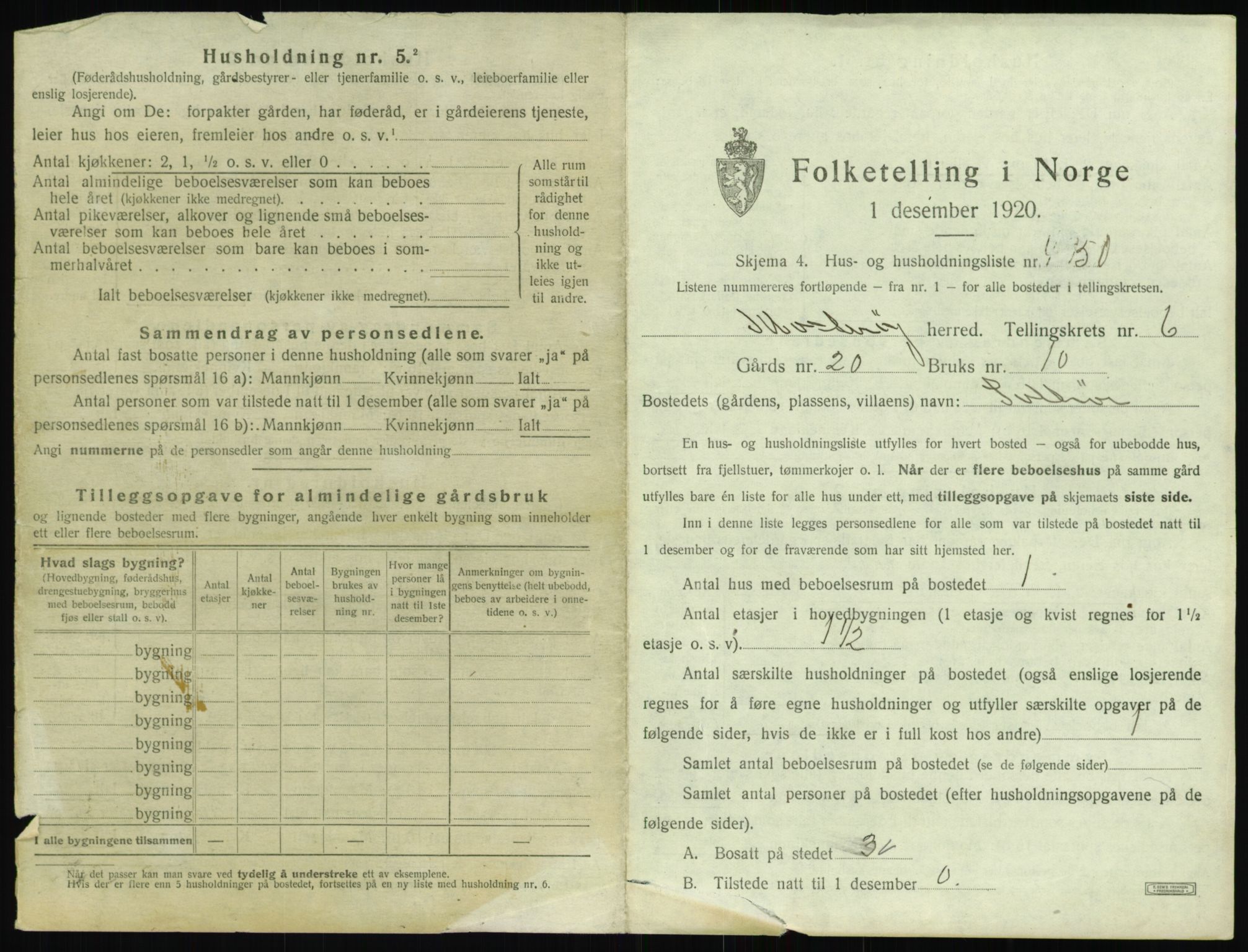 SAST, 1920 census for Mosterøy, 1920, p. 526