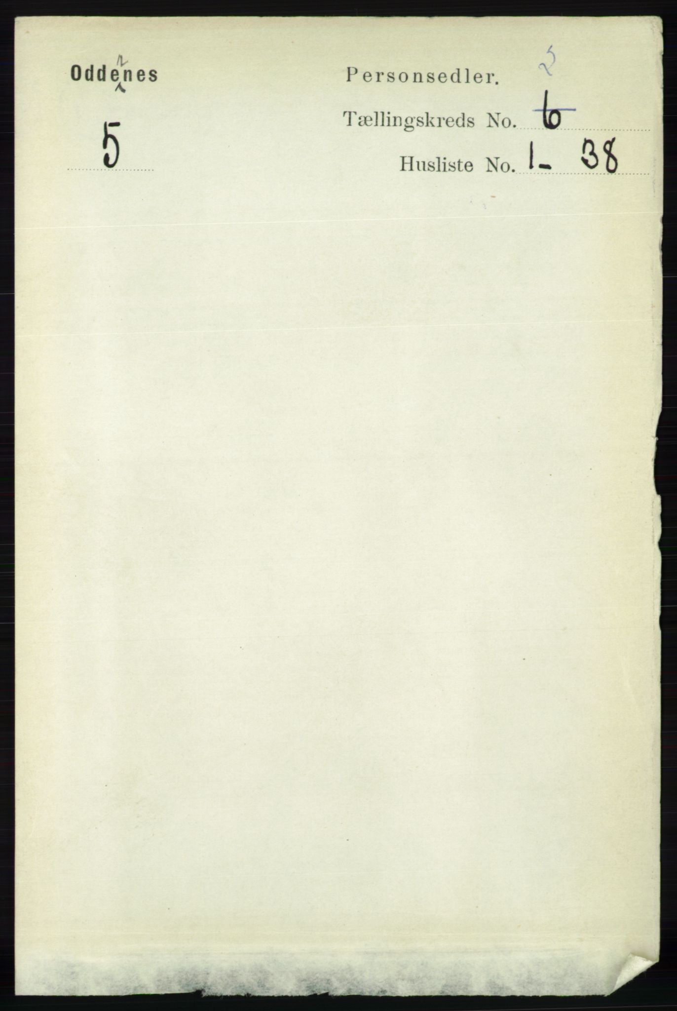 RA, 1891 census for 1012 Oddernes, 1891, p. 562
