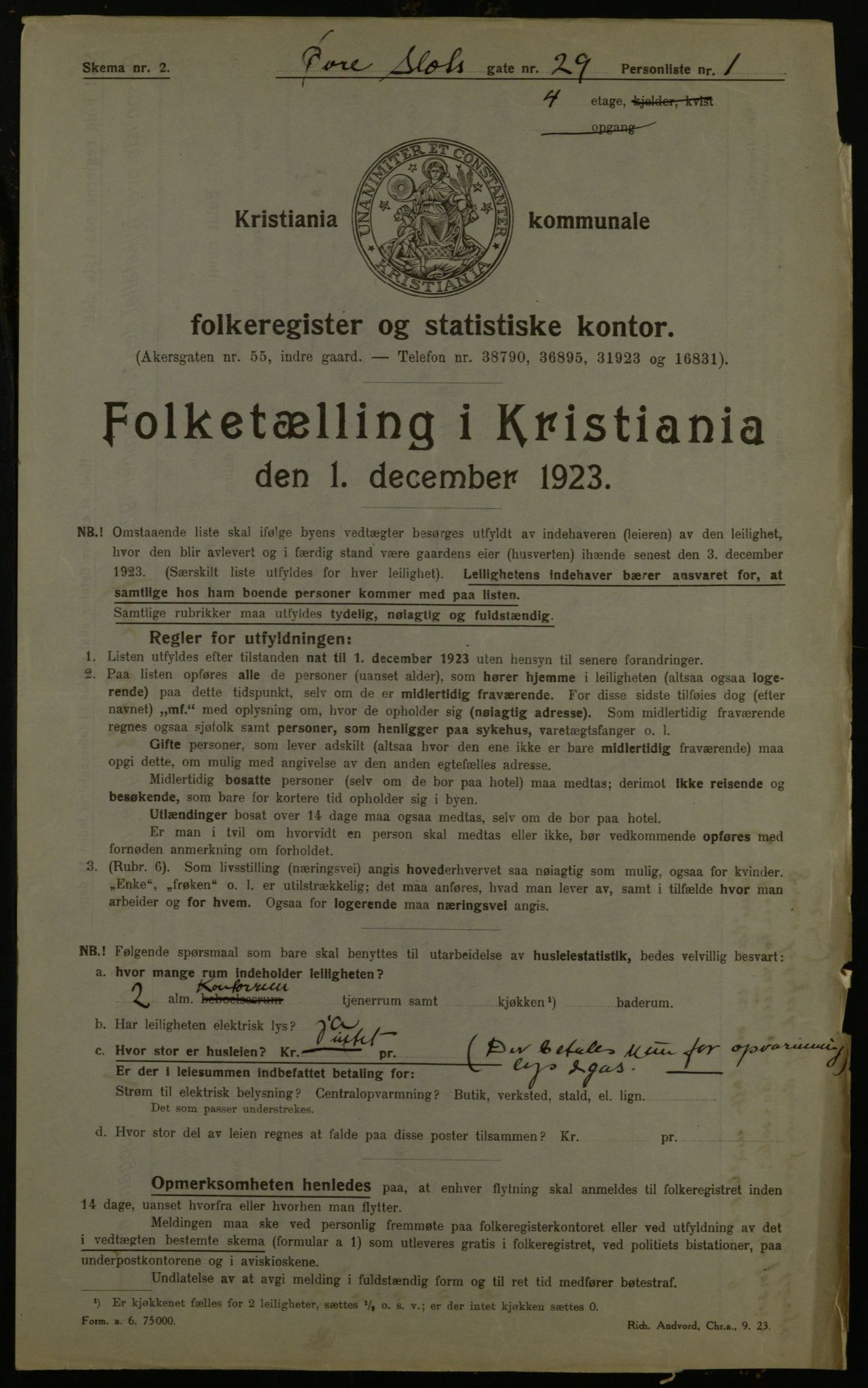 OBA, Municipal Census 1923 for Kristiania, 1923, p. 143246