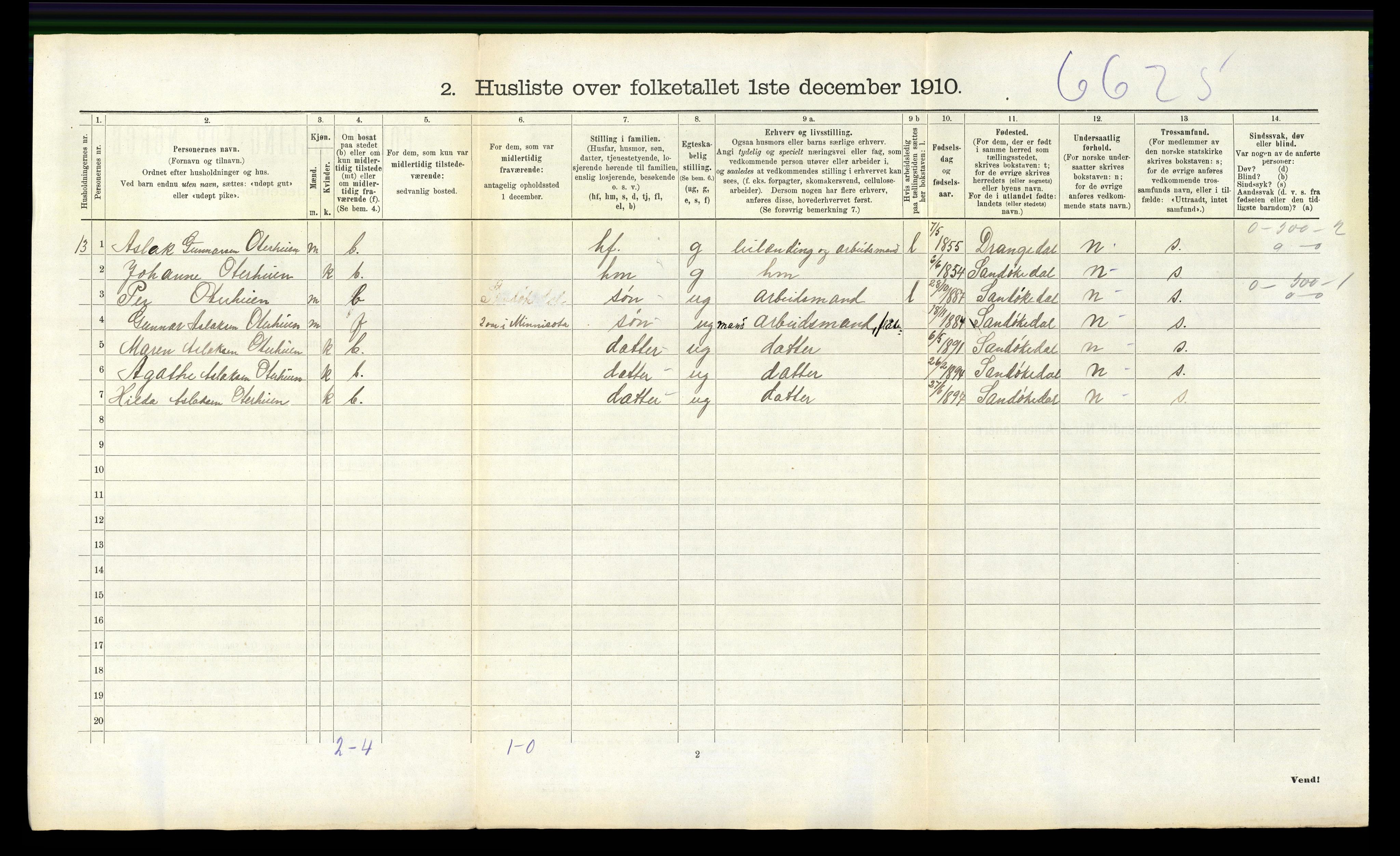 RA, 1910 census for Skåtøy, 1910, p. 948