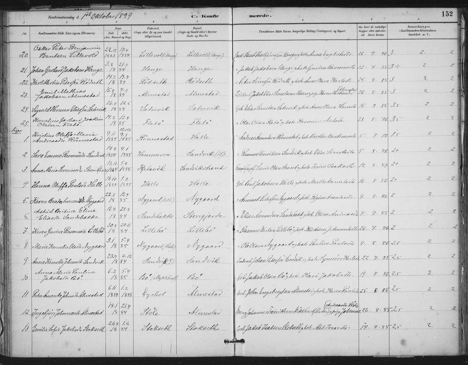 Ministerialprotokoller, klokkerbøker og fødselsregistre - Møre og Romsdal, AV/SAT-A-1454/503/L0037: Parish register (official) no. 503A05, 1884-1900, p. 152