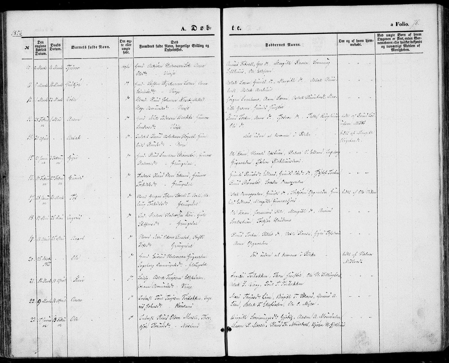 Vinje kirkebøker, SAKO/A-312/F/Fa/L0004: Parish register (official) no. I 4, 1843-1869, p. 76