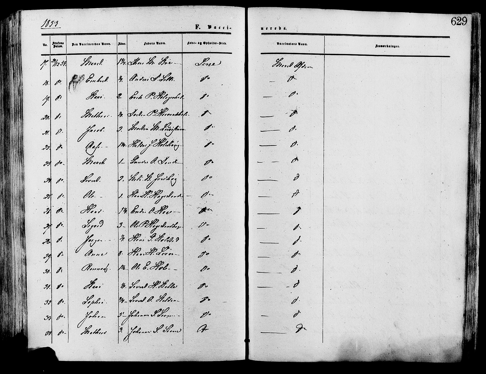 Lesja prestekontor, SAH/PREST-068/H/Ha/Haa/L0008: Parish register (official) no. 8, 1854-1880, p. 629