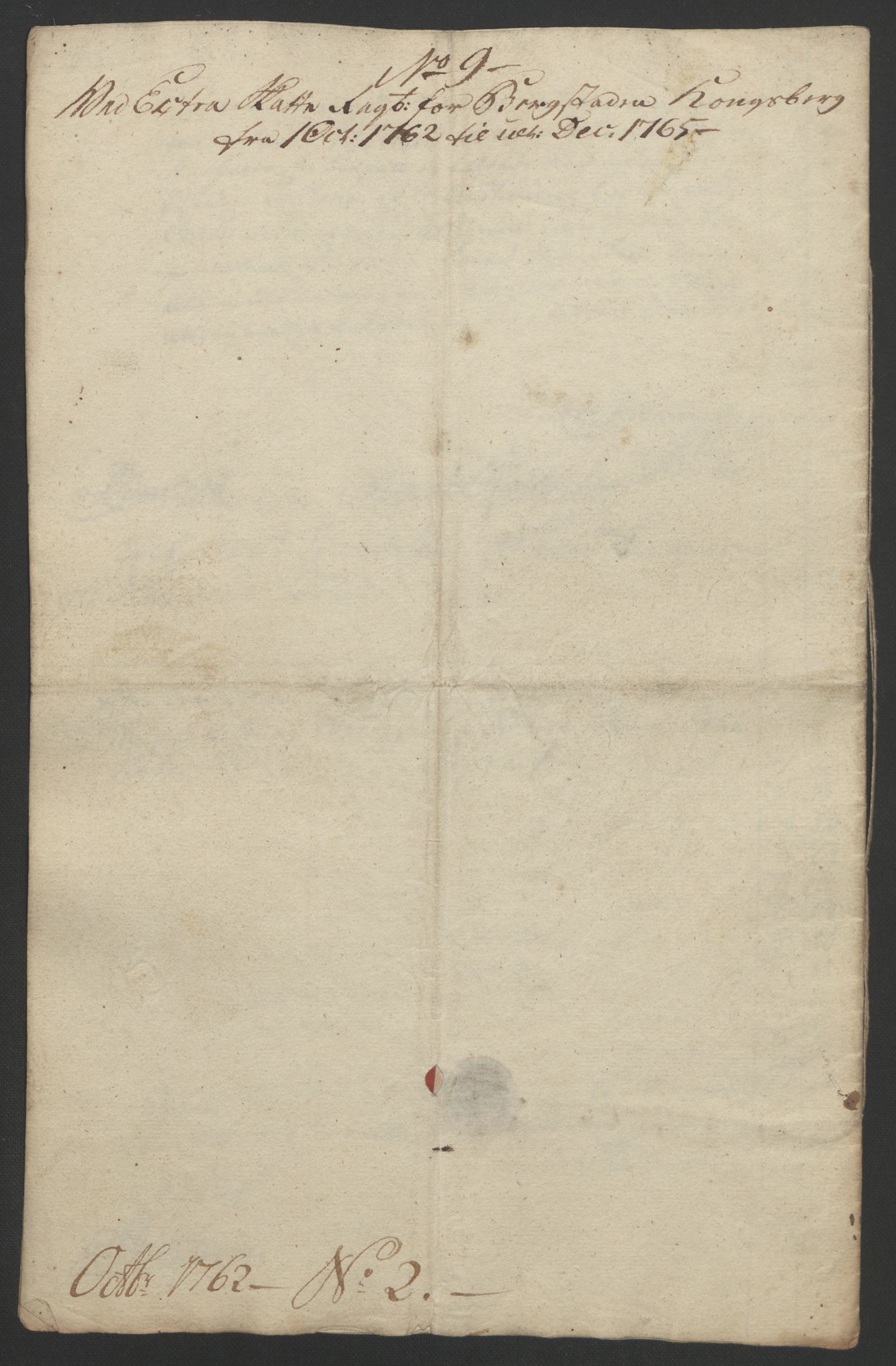 Rentekammeret inntil 1814, Reviderte regnskaper, Bergverksregnskaper, RA/EA-3222/R/Rc/Rca/L0843: Ekstraskatt, 1762-1765, p. 166