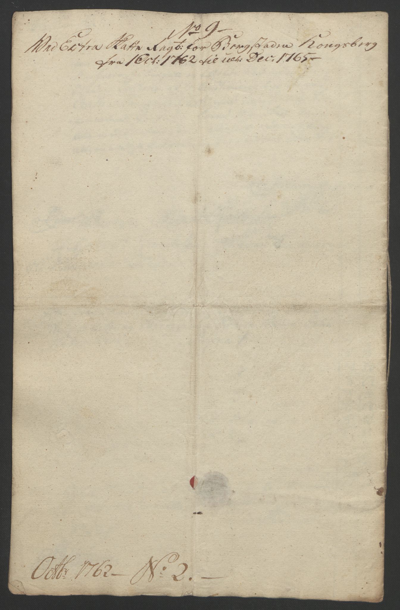 Rentekammeret inntil 1814, Reviderte regnskaper, Bergverksregnskaper, AV/RA-EA-3222/R/Rc/Rca/L0843: Ekstraskatt, 1762-1765, p. 166