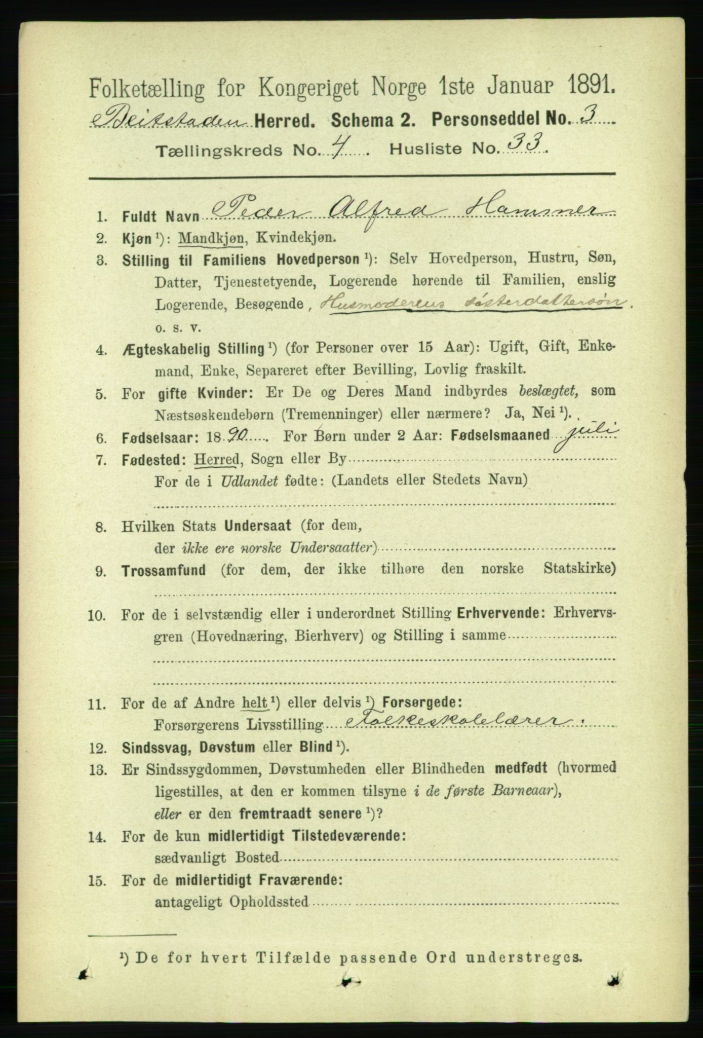 RA, 1891 census for 1727 Beitstad, 1891, p. 1200