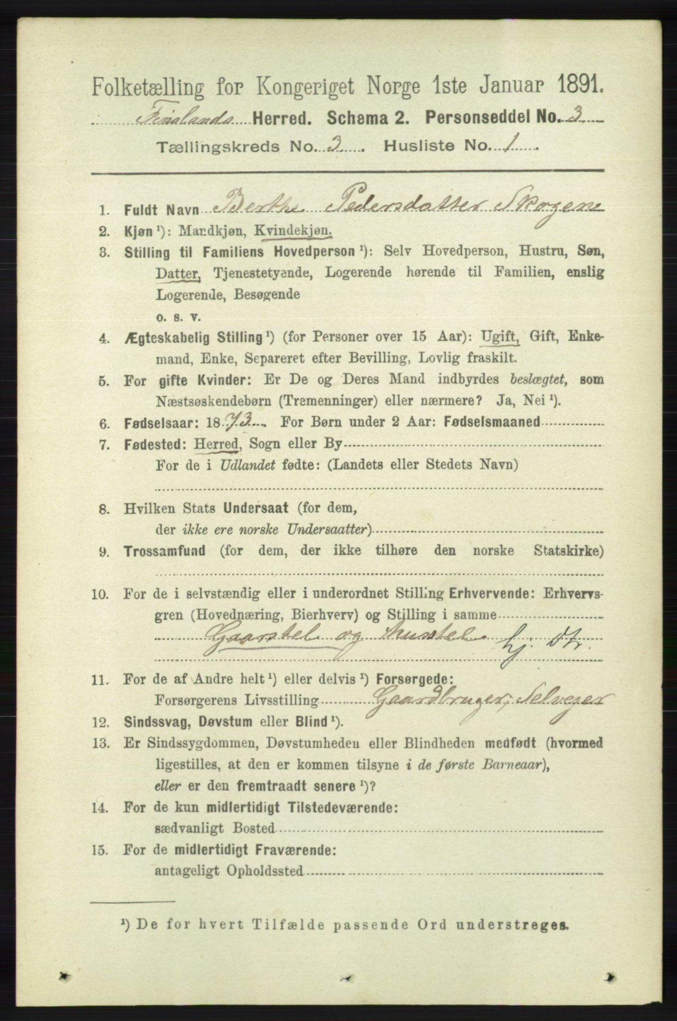 RA, 1891 census for 1023 Finsland, 1891, p. 774