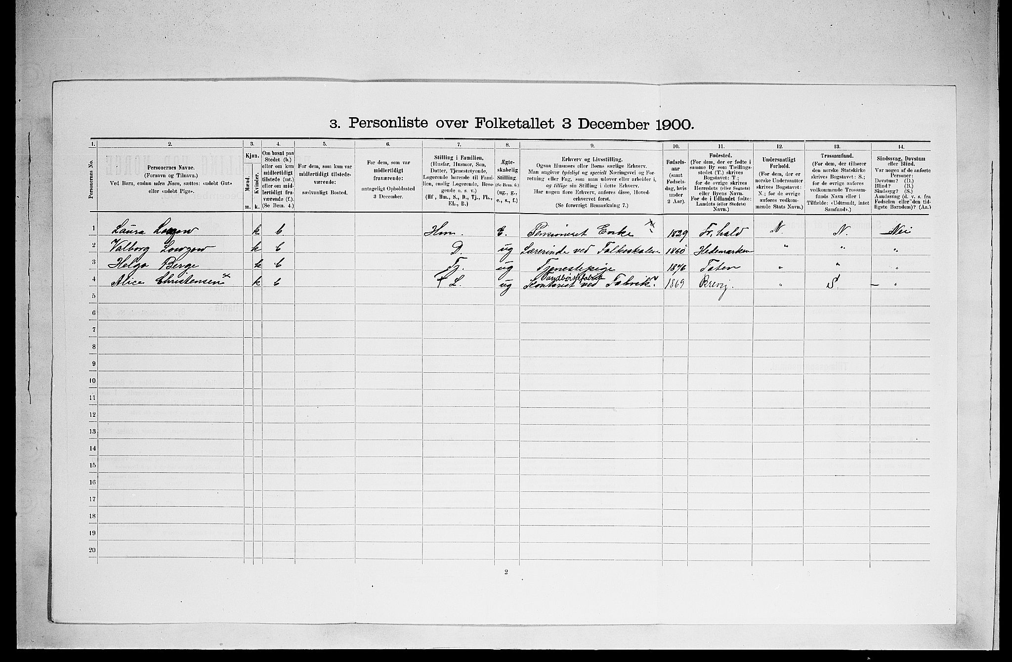 SAO, 1900 census for Kristiania, 1900, p. 26554