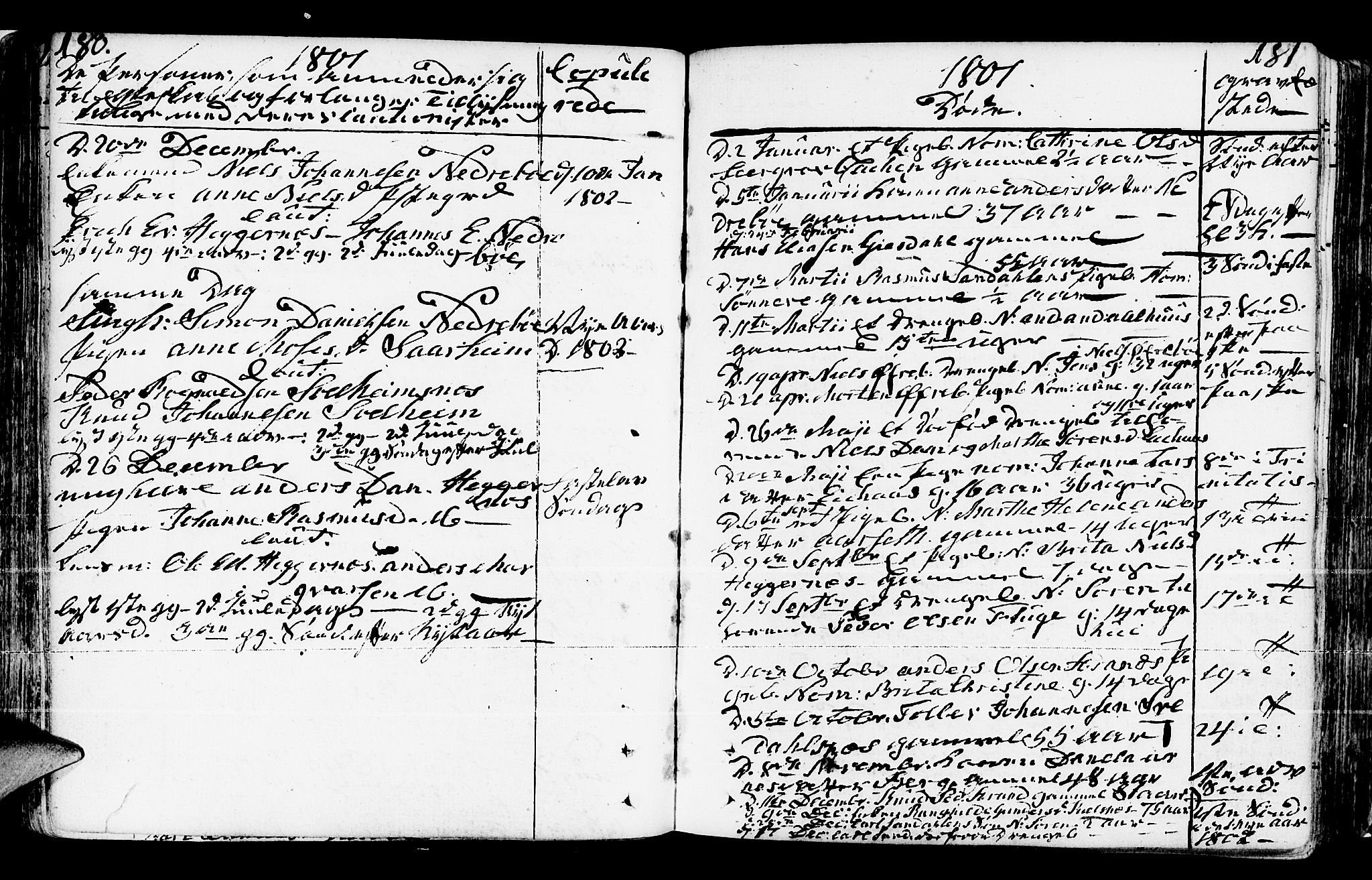 Jølster sokneprestembete, SAB/A-80701/H/Haa/Haaa/L0005: Parish register (official) no. A 5, 1790-1821, p. 180-181