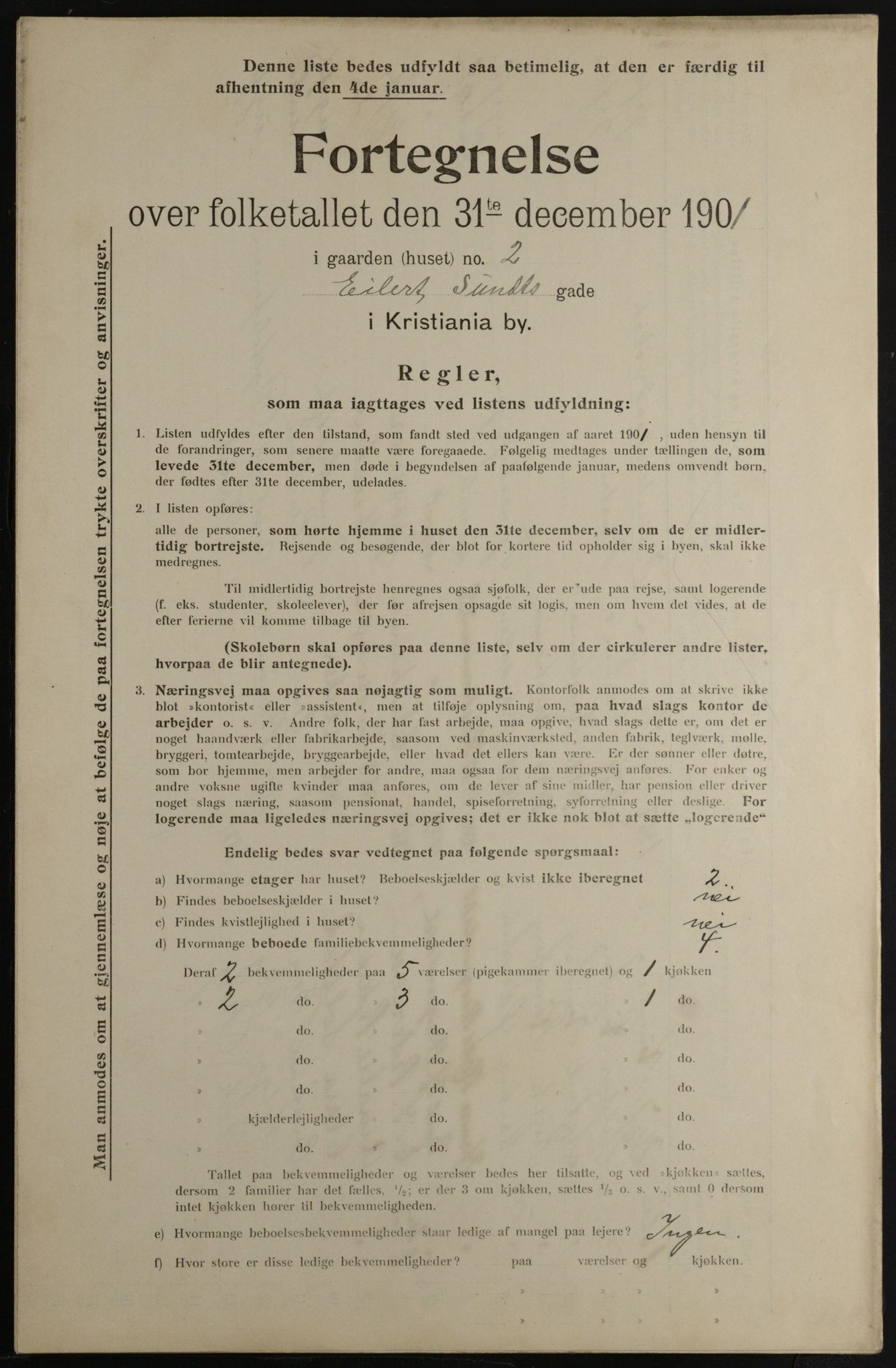 OBA, Municipal Census 1901 for Kristiania, 1901, p. 3024