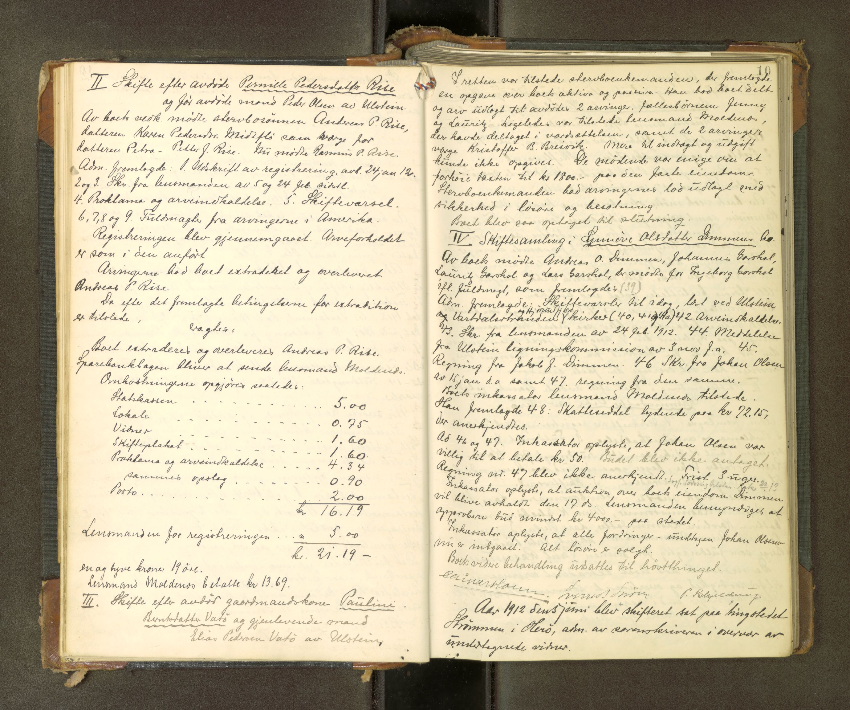 Søre Sunnmøre sorenskriveri, AV/SAT-A-4122/1/3/3B/L0010: Skiftebehandlings- / Skifteforhandlingsprotokollar, 1912-1917, p. 9b-10a