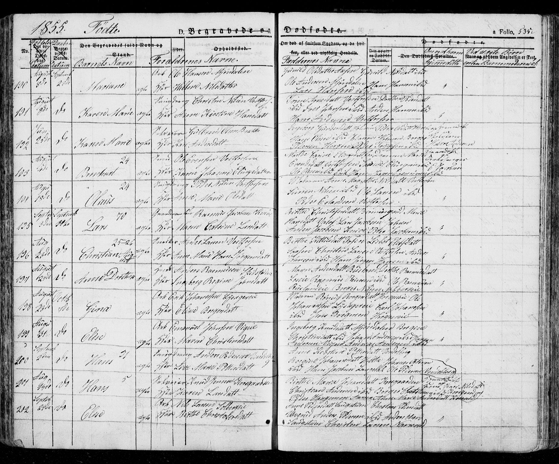 Eiker kirkebøker, AV/SAKO-A-4/G/Ga/L0002: Parish register (copy) no. I 2, 1832-1856, p. 535