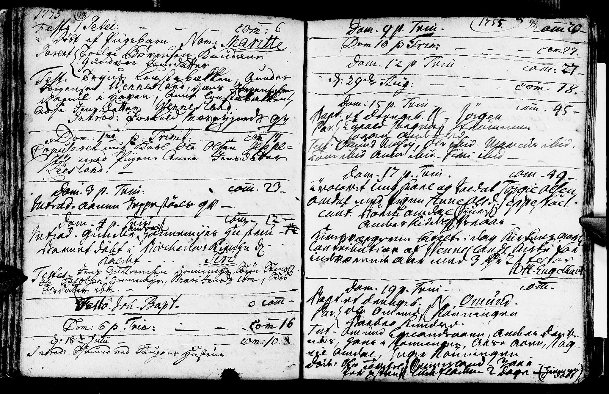 Vennesla sokneprestkontor, AV/SAK-1111-0045/Fa/Fab/L0001: Parish register (official) no. A 1, 1741-1794, p. 98-99