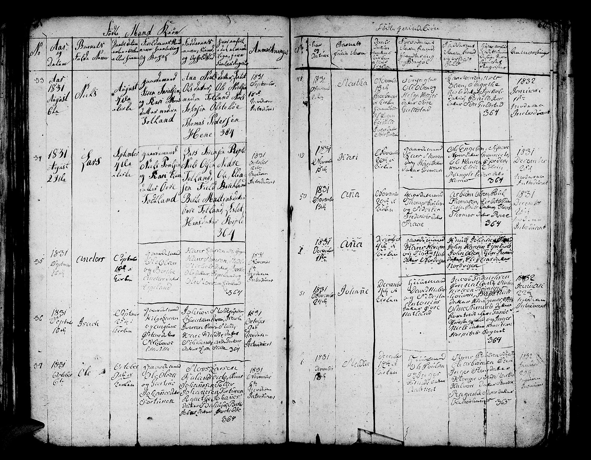 Fana Sokneprestembete, AV/SAB-A-75101/H/Hab/Habc/L0001: Parish register (copy) no. C 1, 1824-1837, p. 60