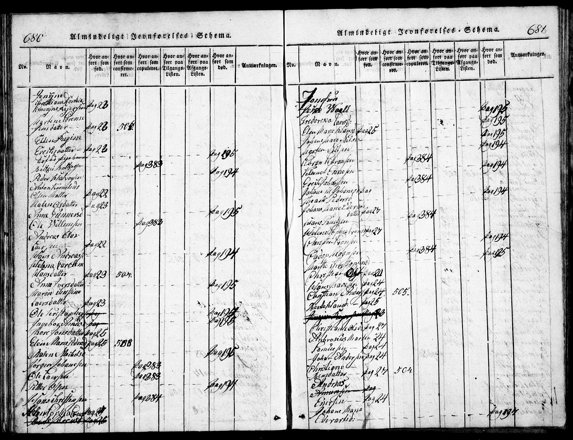 Nesodden prestekontor Kirkebøker, AV/SAO-A-10013/G/Ga/L0001: Parish register (copy) no. I 1, 1814-1847, p. 680-681