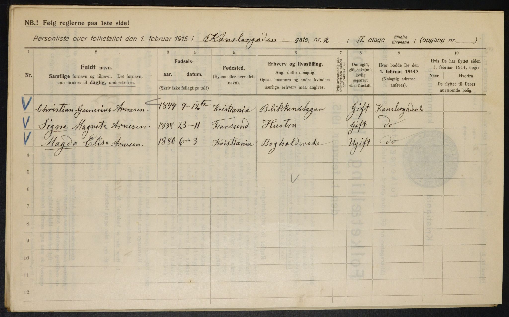 OBA, Municipal Census 1915 for Kristiania, 1915, p. 47552