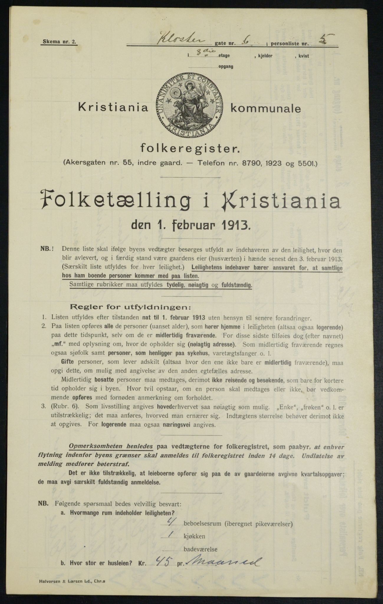 OBA, Municipal Census 1913 for Kristiania, 1913, p. 51867