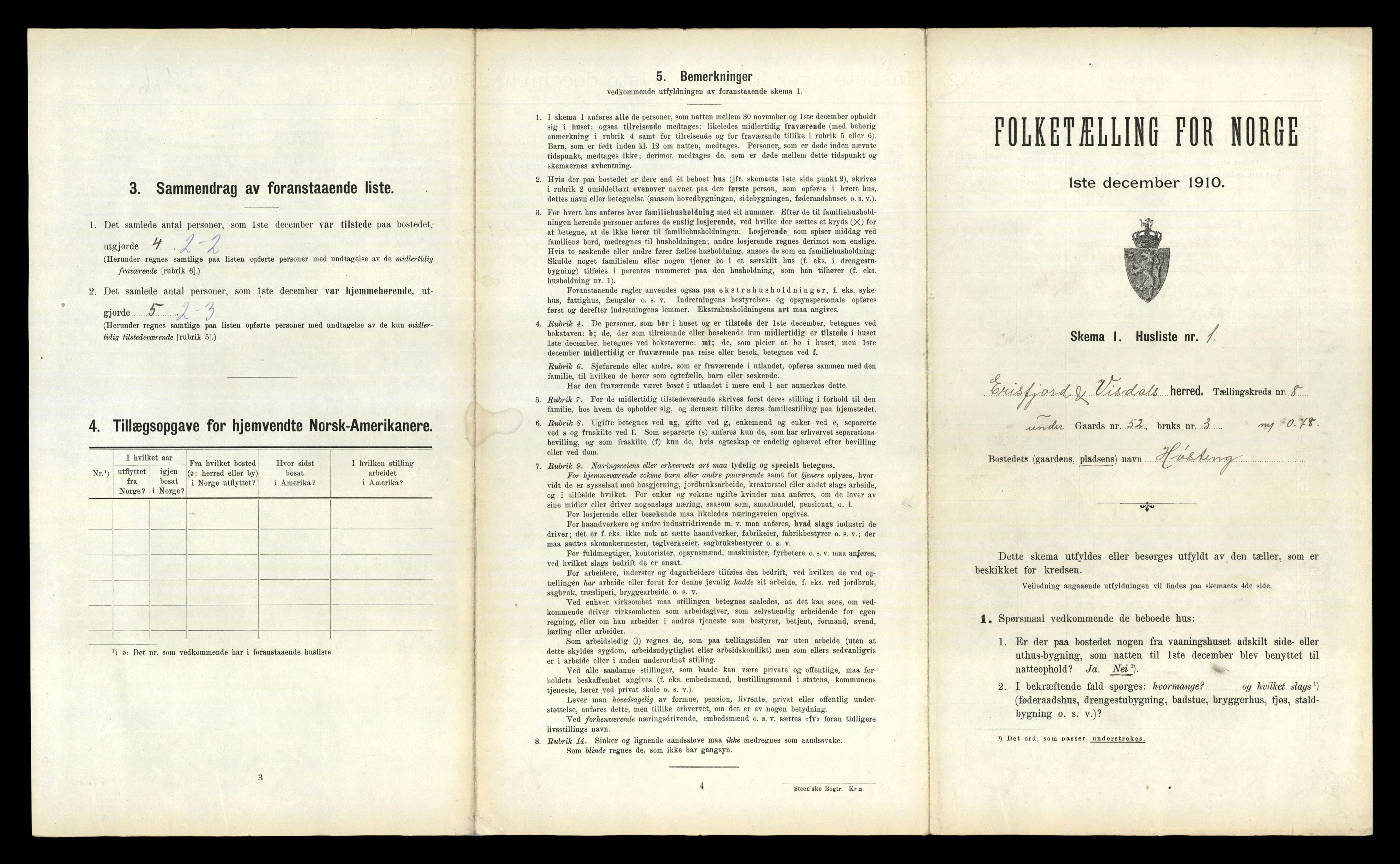 RA, 1910 census for Eresfjord og Vistdal, 1910, p. 573