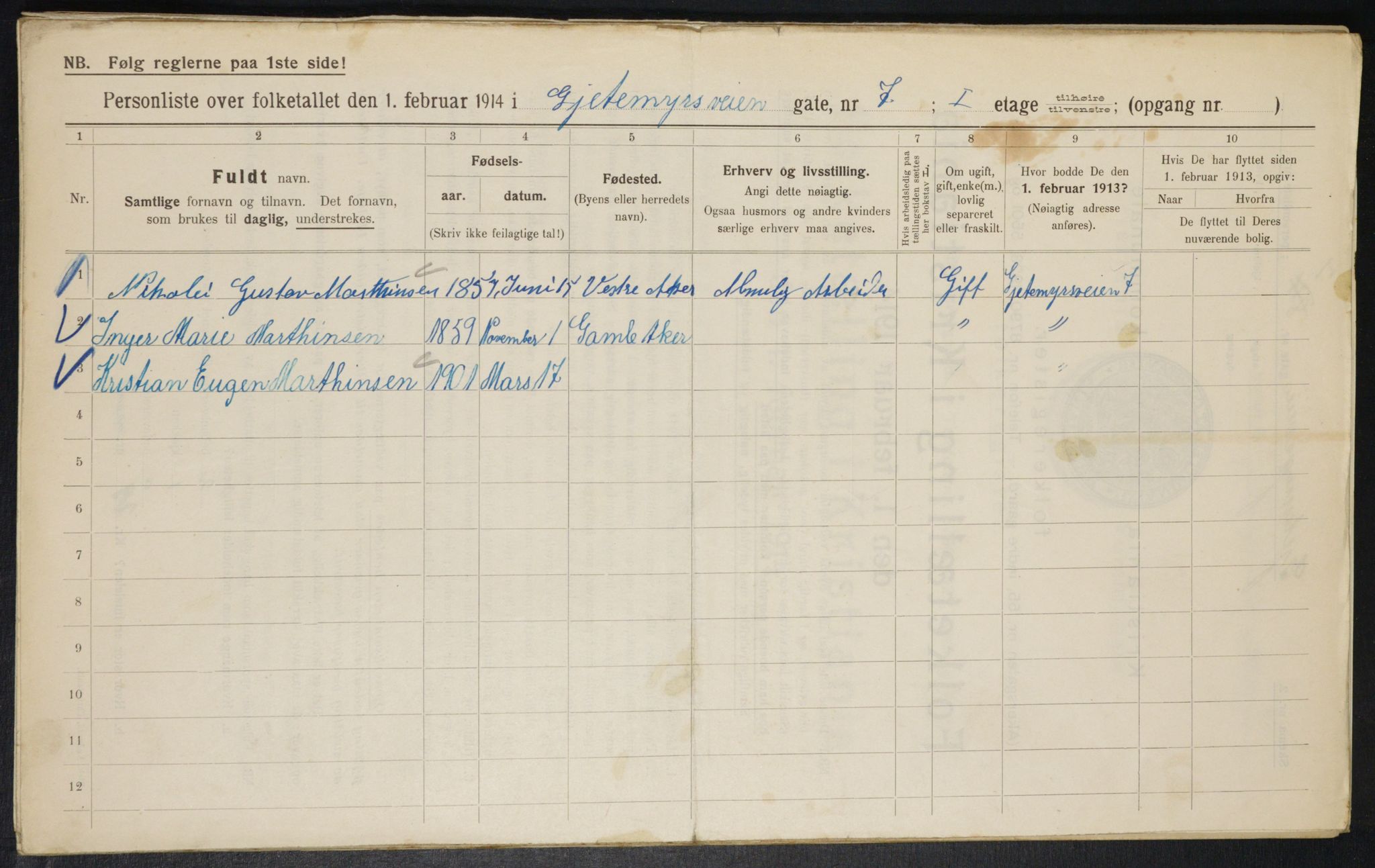 OBA, Municipal Census 1914 for Kristiania, 1914, p. 28914