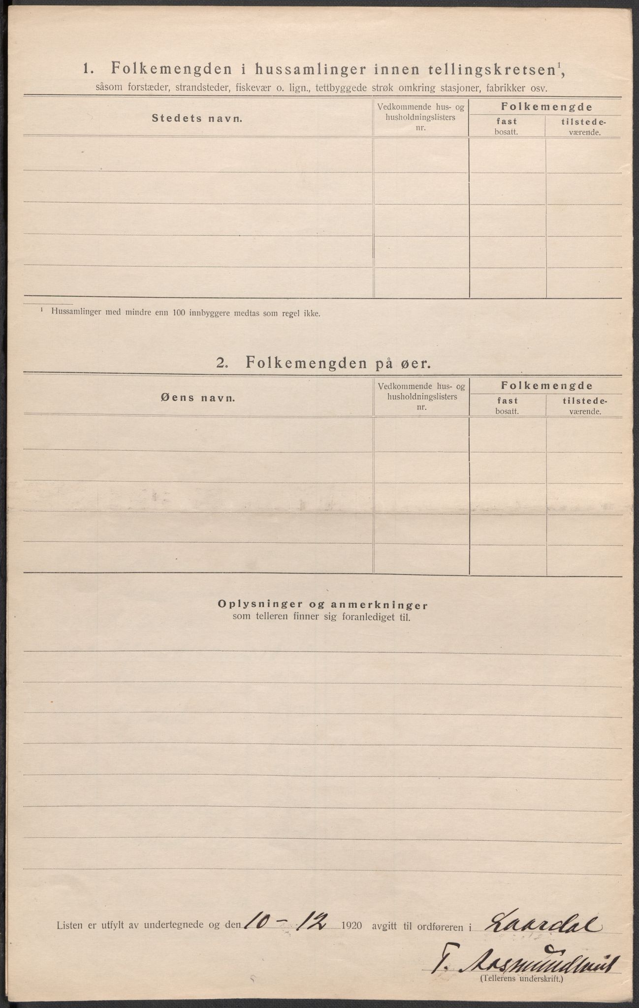 SAKO, 1920 census for Lårdal, 1920, p. 34