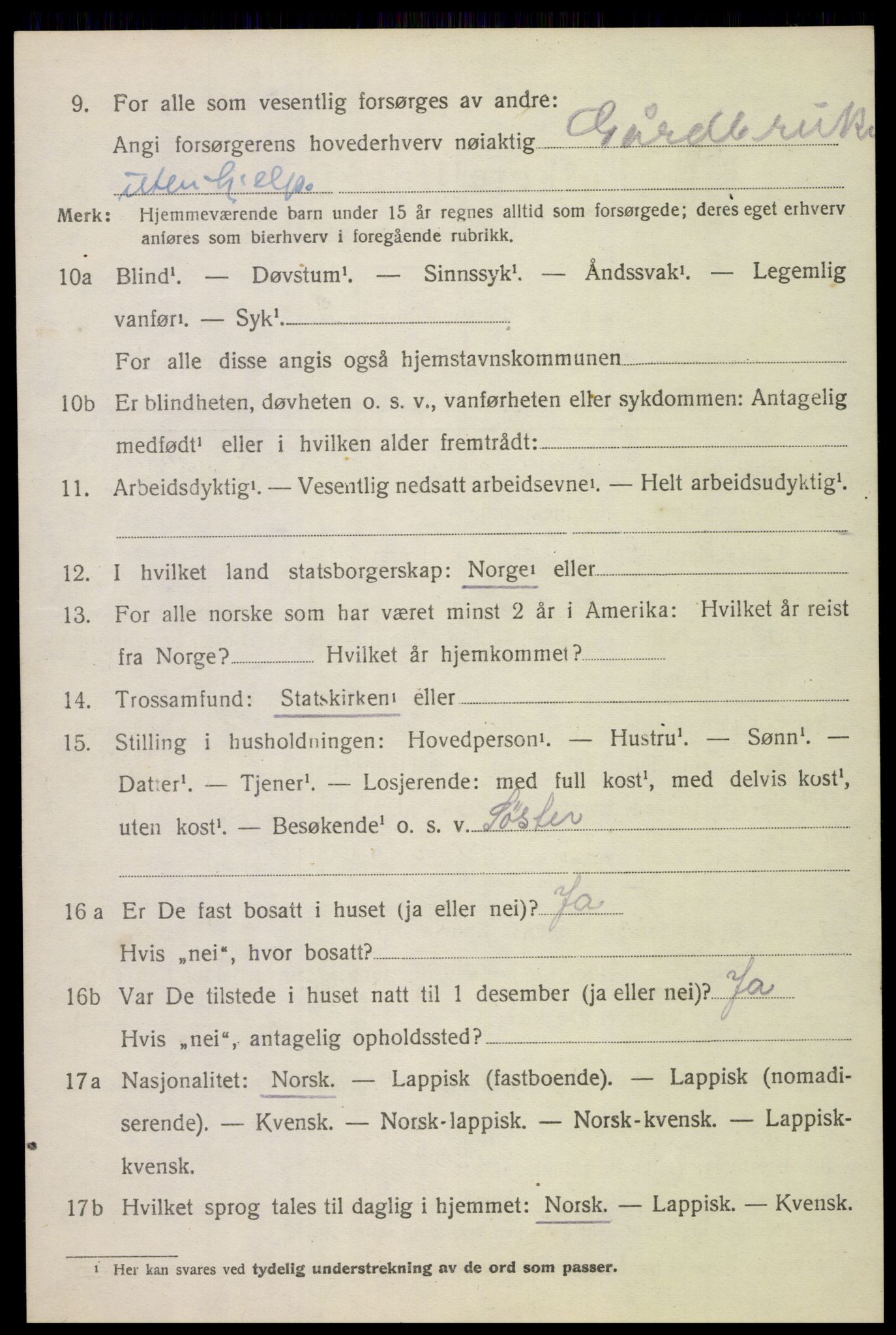 SAT, 1920 census for Ankenes, 1920, p. 7940