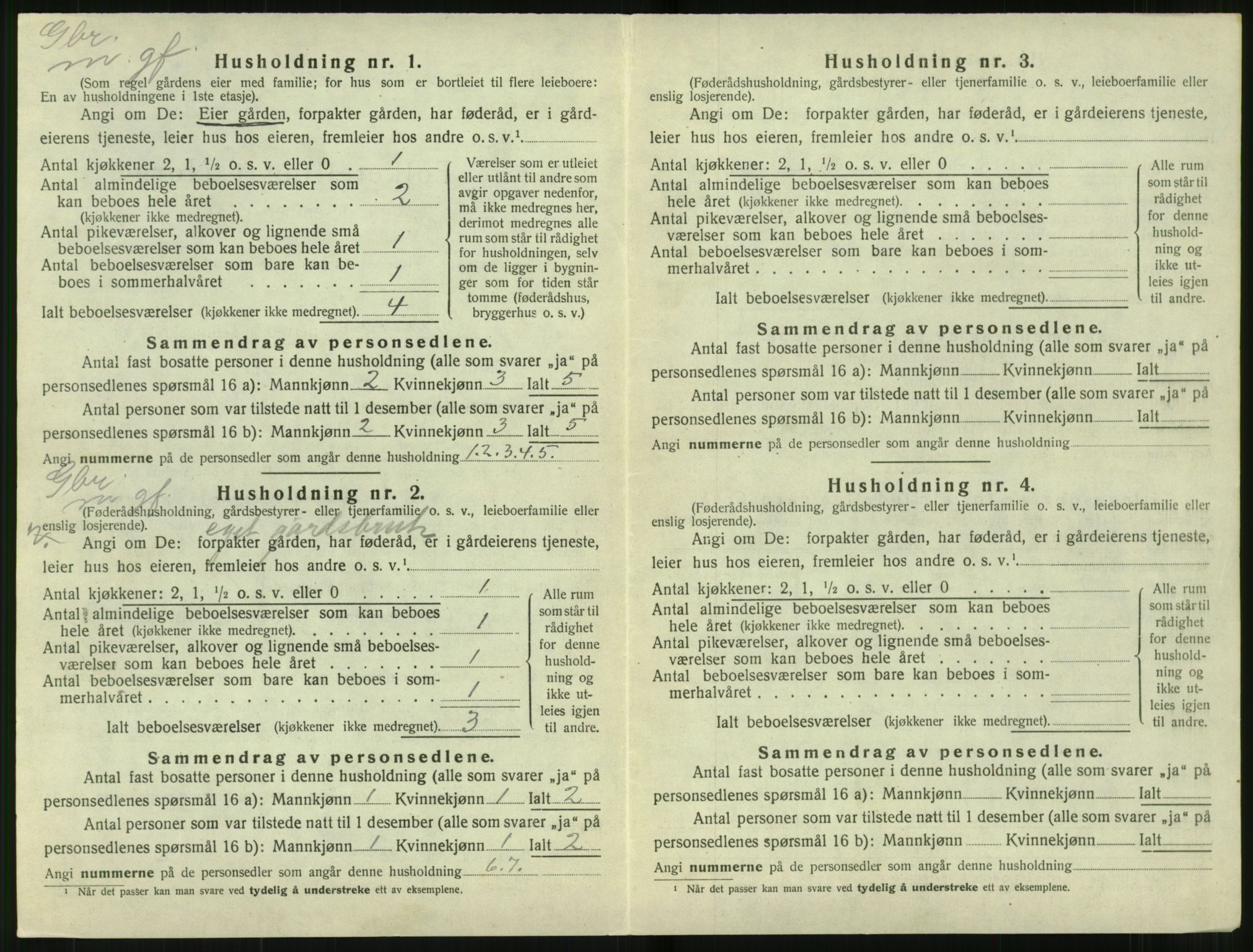 SAT, 1920 census for Stranda, 1920, p. 516