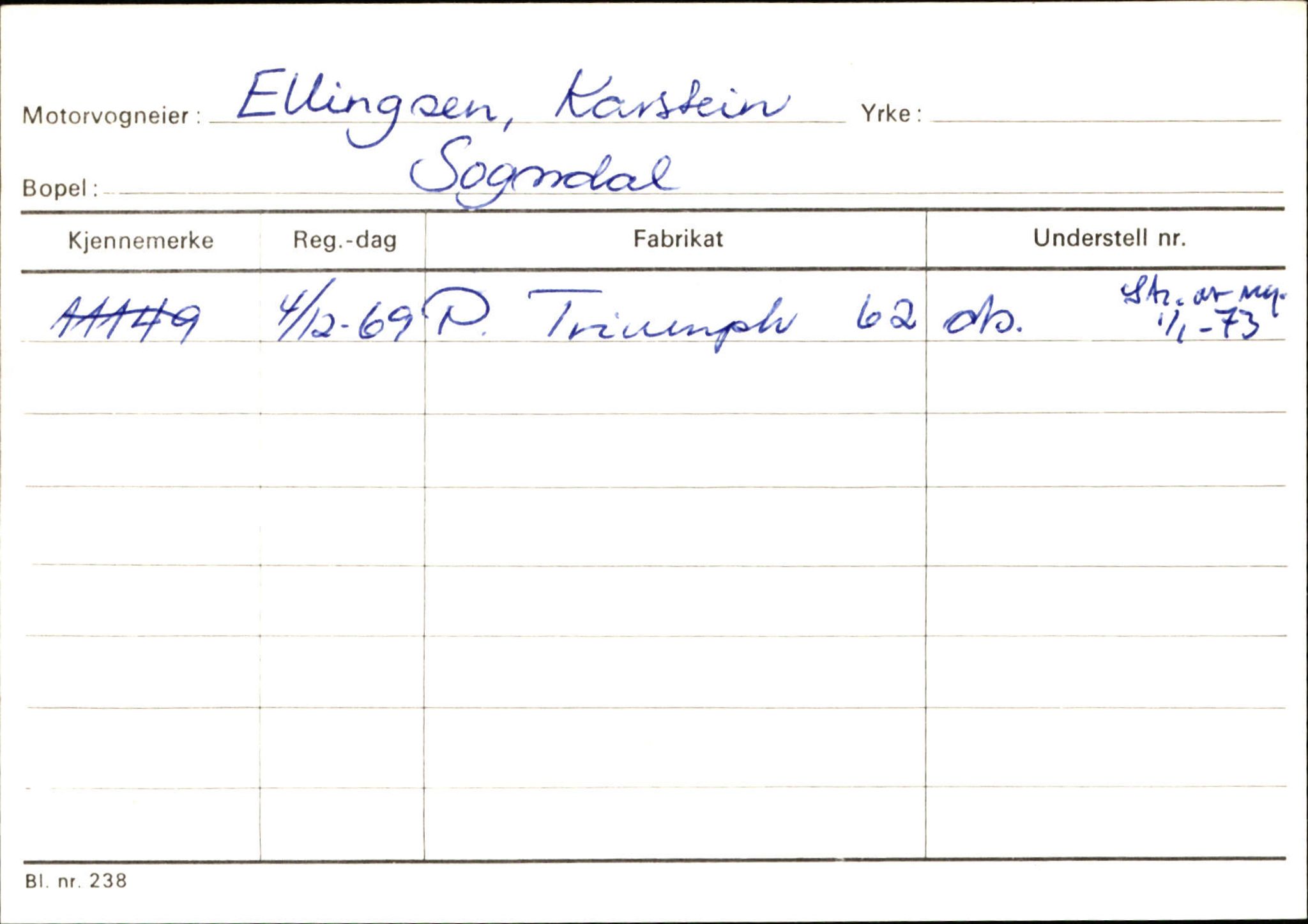 Statens vegvesen, Sogn og Fjordane vegkontor, SAB/A-5301/4/F/L0124: Eigarregister Sogndal A-U, 1945-1975, p. 375