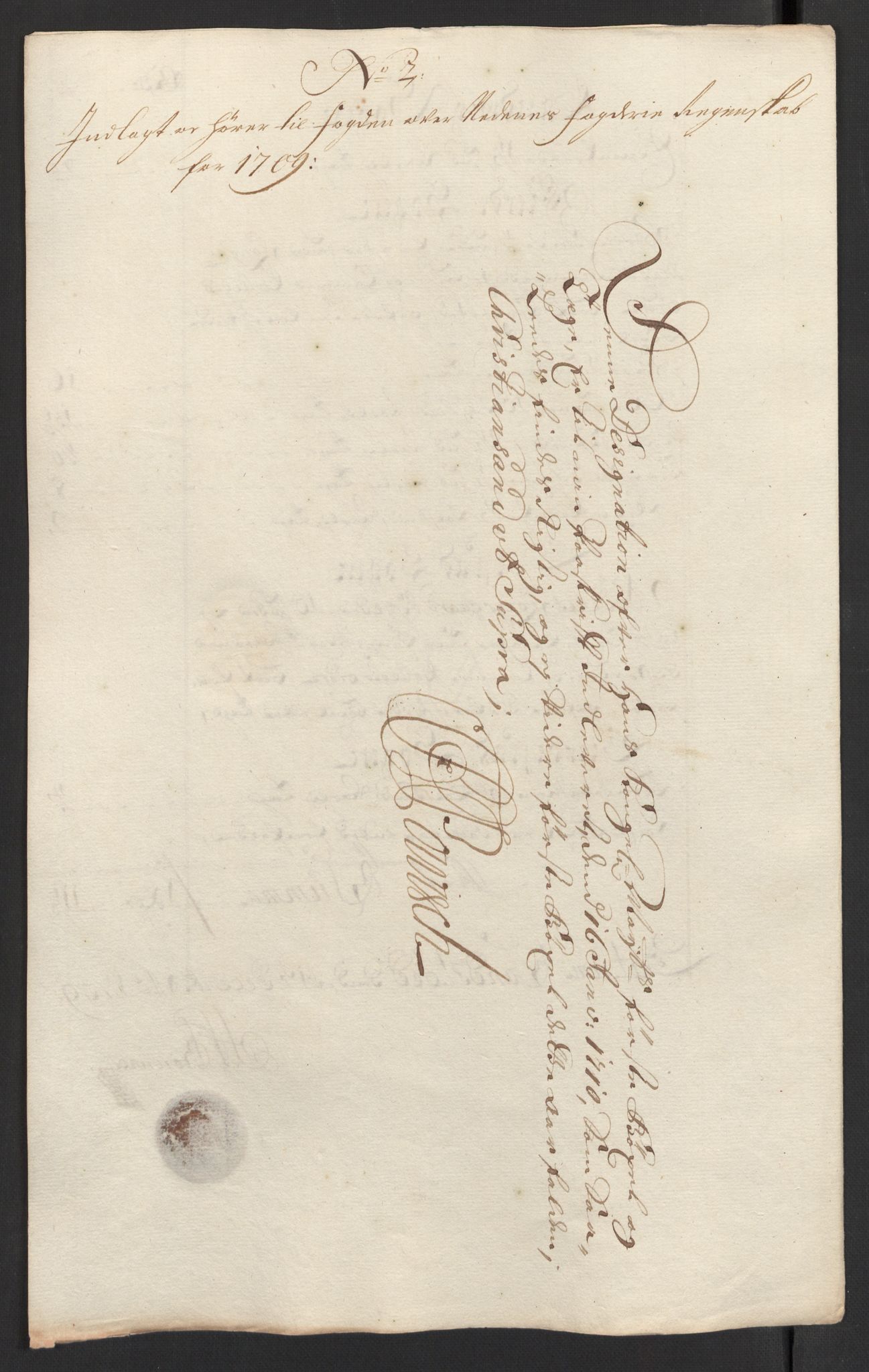 Rentekammeret inntil 1814, Reviderte regnskaper, Fogderegnskap, RA/EA-4092/R39/L2318: Fogderegnskap Nedenes, 1706-1709, p. 447