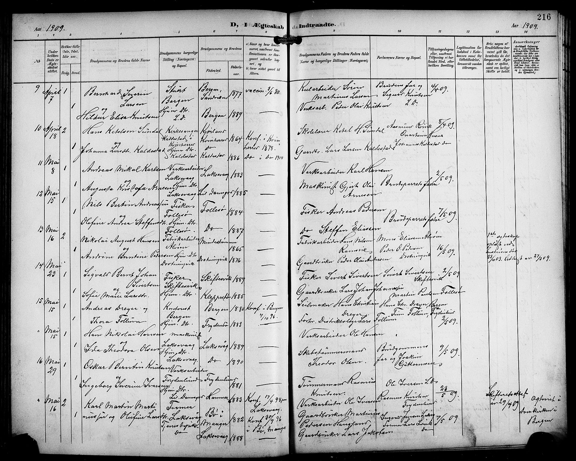 Laksevåg Sokneprestembete, SAB/A-76501/H/Ha/Hab/Haba/L0004: Parish register (copy) no. A 4, 1899-1909, p. 216