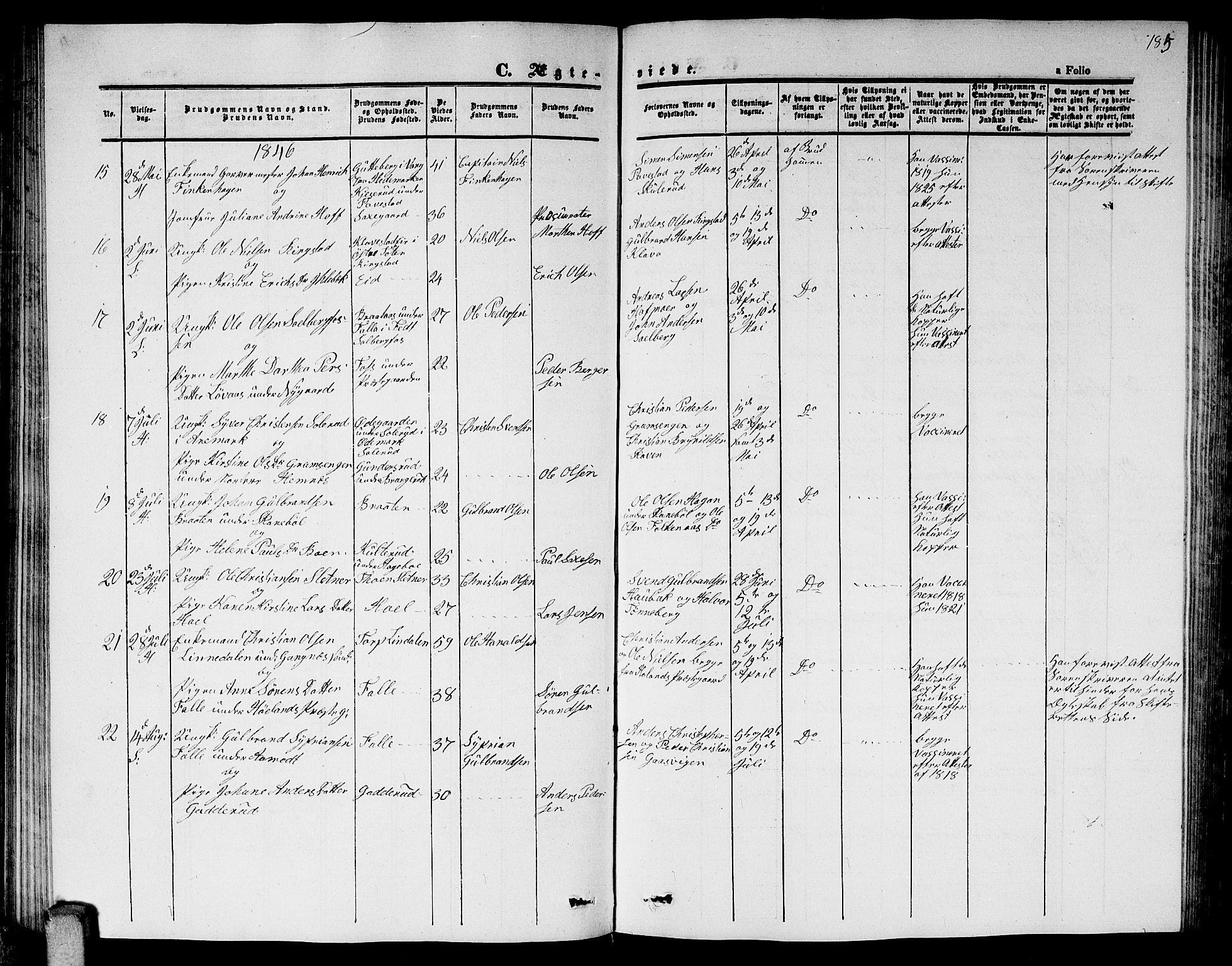 Høland prestekontor Kirkebøker, SAO/A-10346a/G/Ga/L0003: Parish register (copy) no. I 3, 1846-1853, p. 185