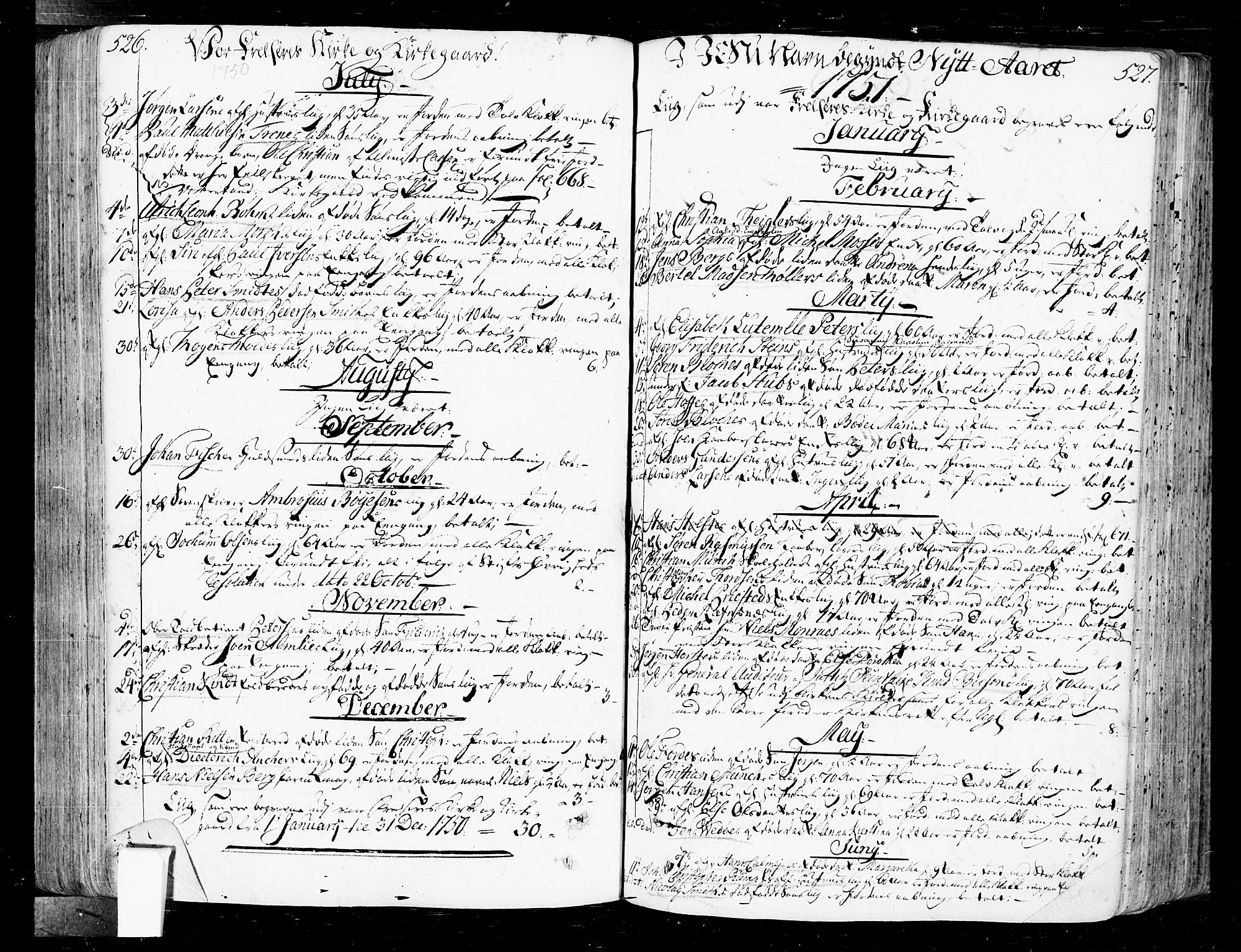Oslo domkirke Kirkebøker, SAO/A-10752/F/Fa/L0004: Parish register (official) no. 4, 1743-1786, p. 526-527