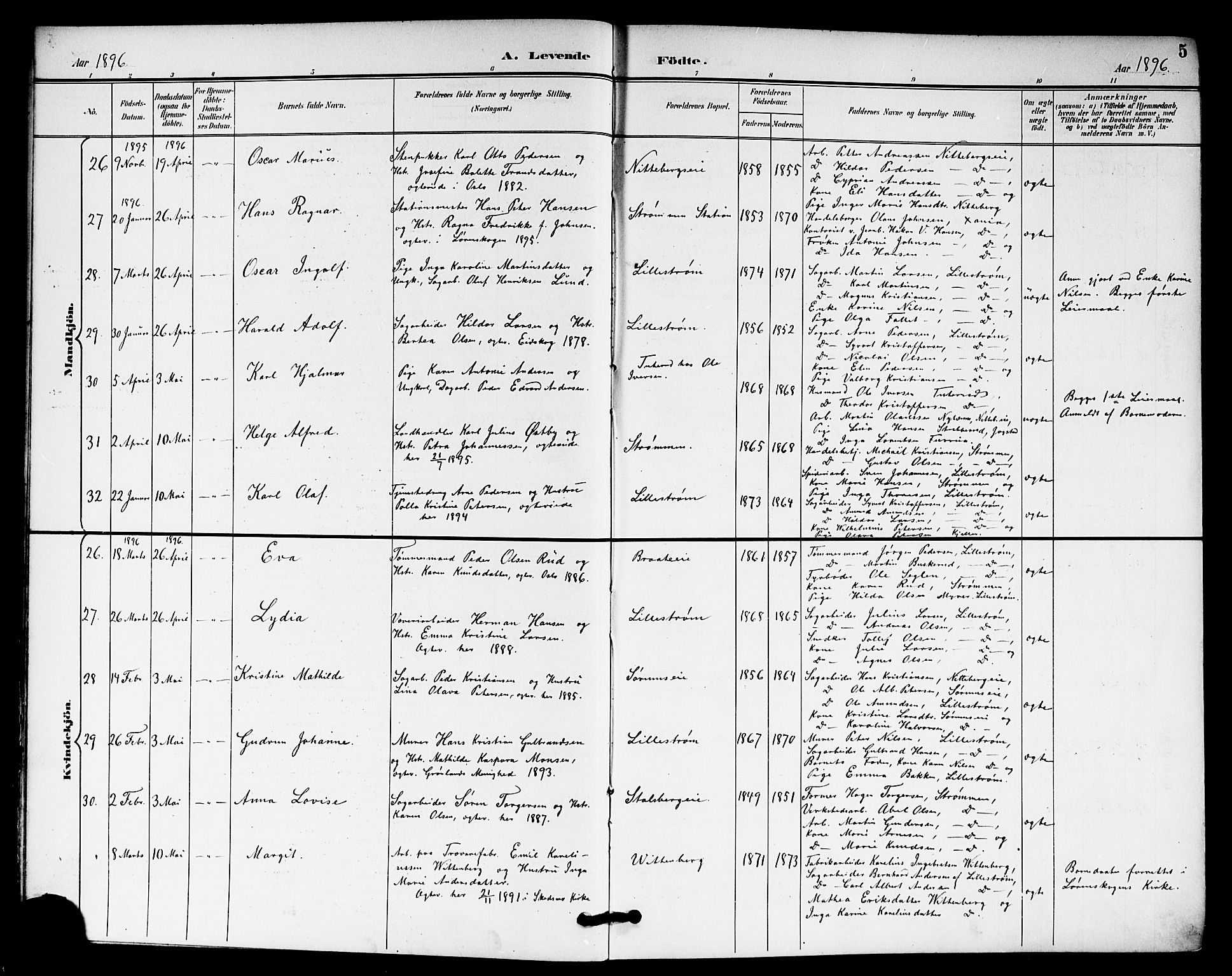 Skedsmo prestekontor Kirkebøker, AV/SAO-A-10033a/G/Ga/L0005a: Parish register (copy) no. I 5A, 1896-1901, p. 5