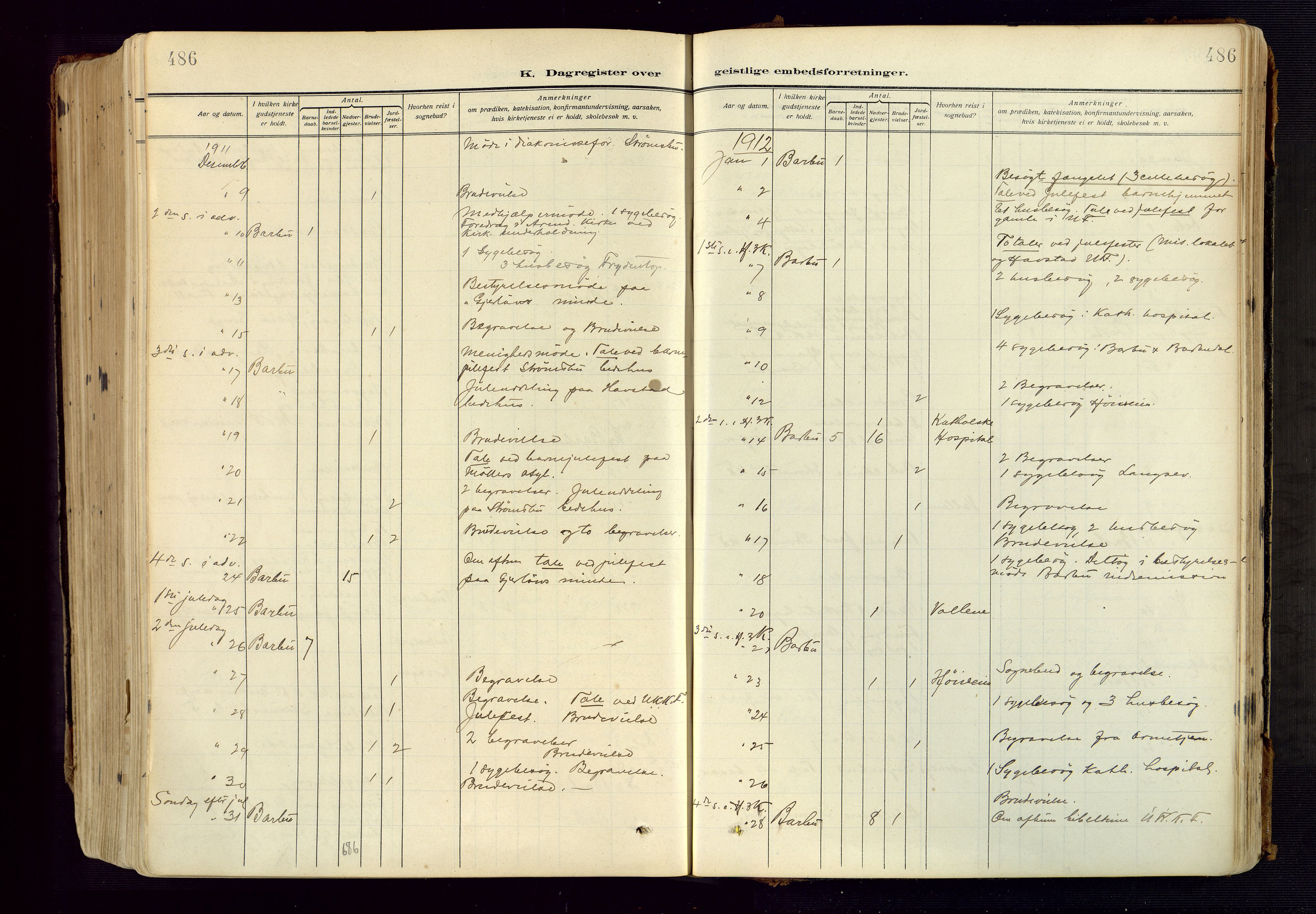 Barbu sokneprestkontor, AV/SAK-1111-0003/F/Fa/L0006: Parish register (official) no. A 6, 1910-1929, p. 486