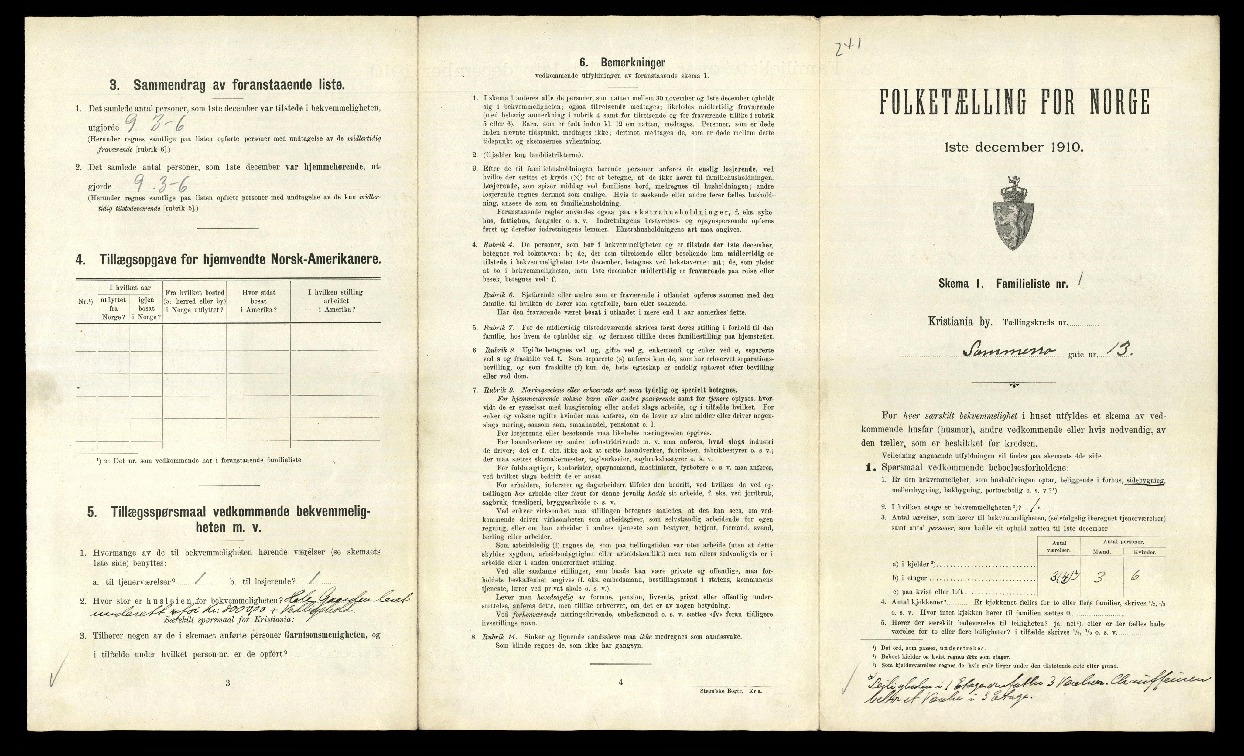 RA, 1910 census for Kristiania, 1910, p. 95191