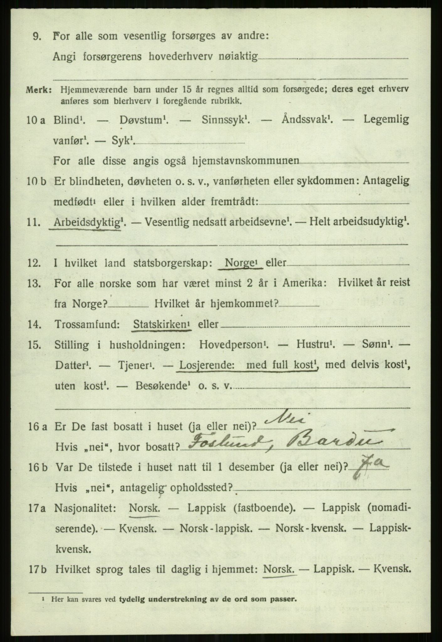 SATØ, 1920 census for Målselv, 1920, p. 3608