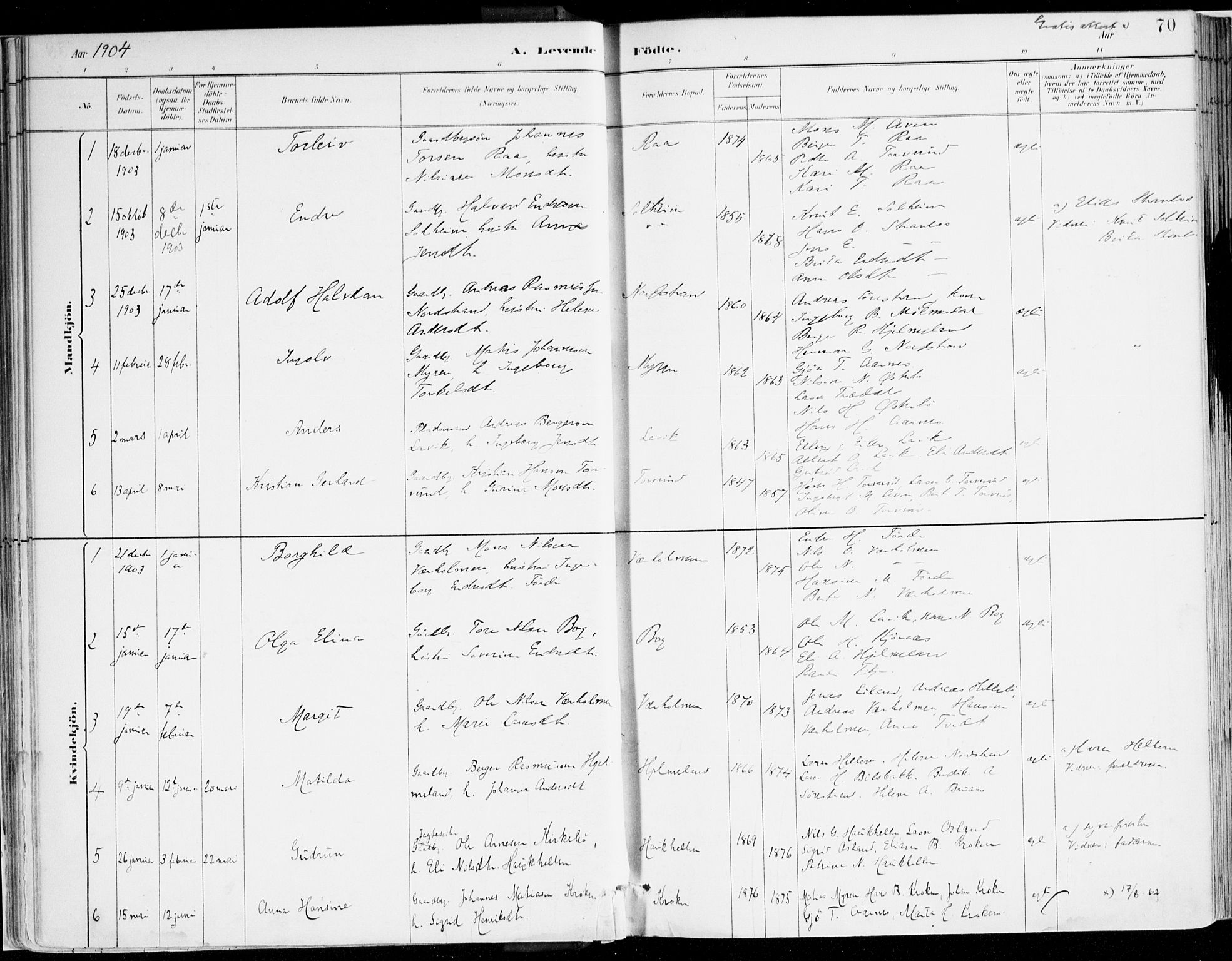 Lavik sokneprestembete, AV/SAB-A-80901: Parish register (official) no. B 1, 1882-1908, p. 70