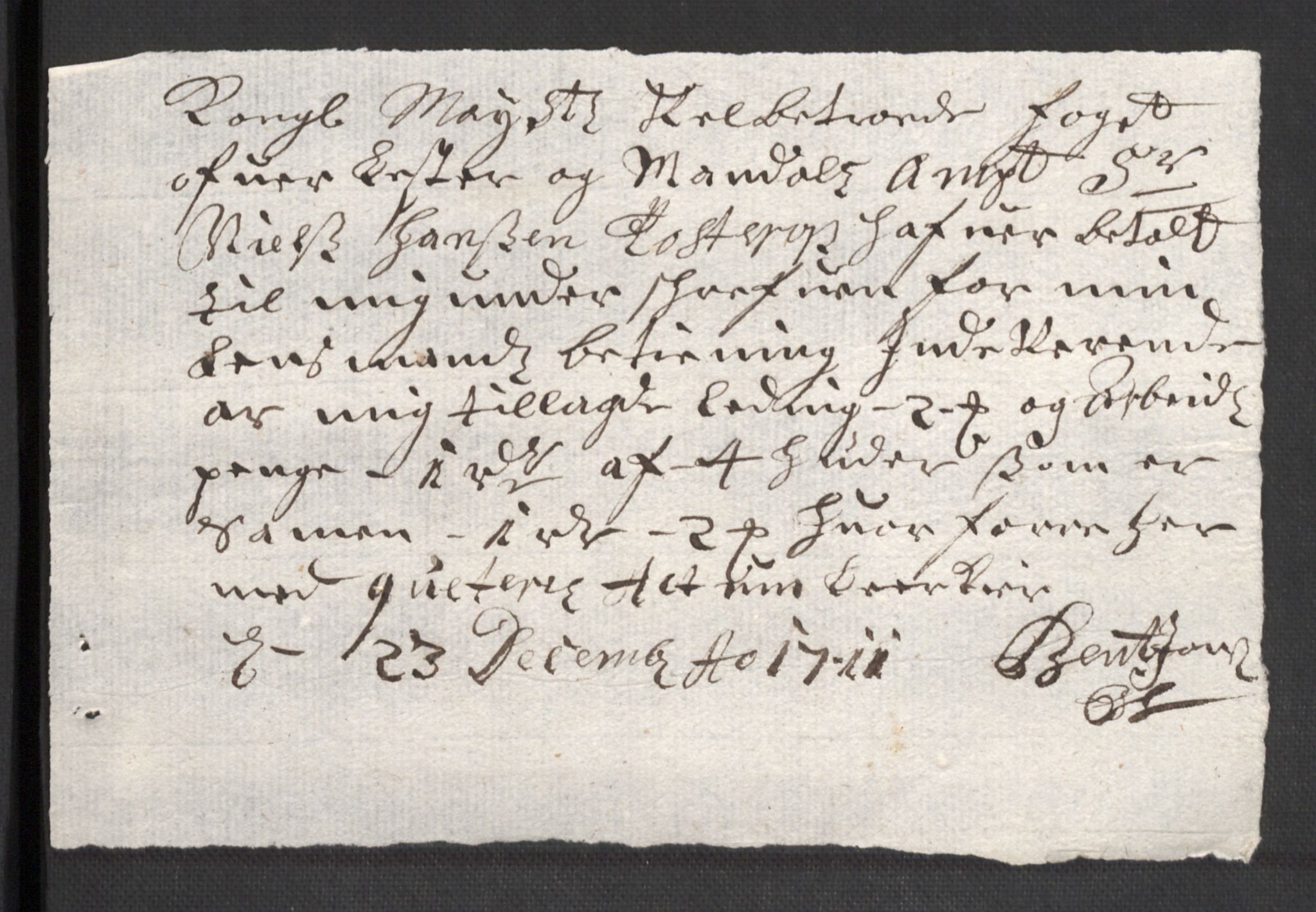 Rentekammeret inntil 1814, Reviderte regnskaper, Fogderegnskap, AV/RA-EA-4092/R43/L2554: Fogderegnskap Lista og Mandal, 1711, p. 211