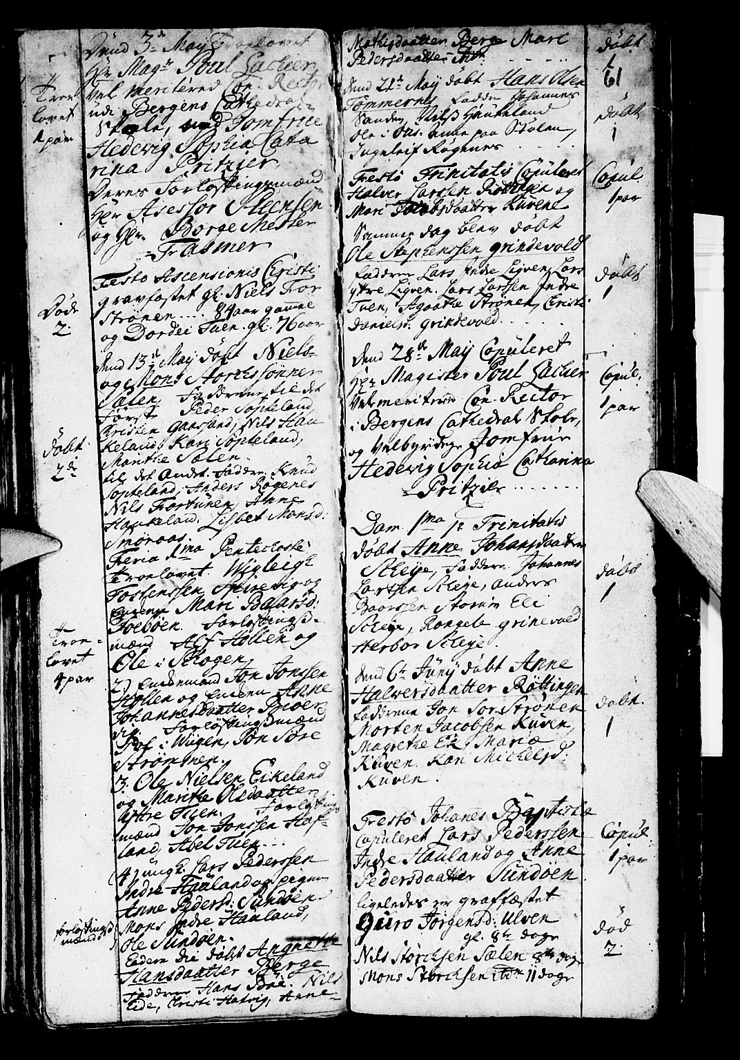 Os sokneprestembete, SAB/A-99929: Parish register (official) no. A 2, 1723-1758, p. 61
