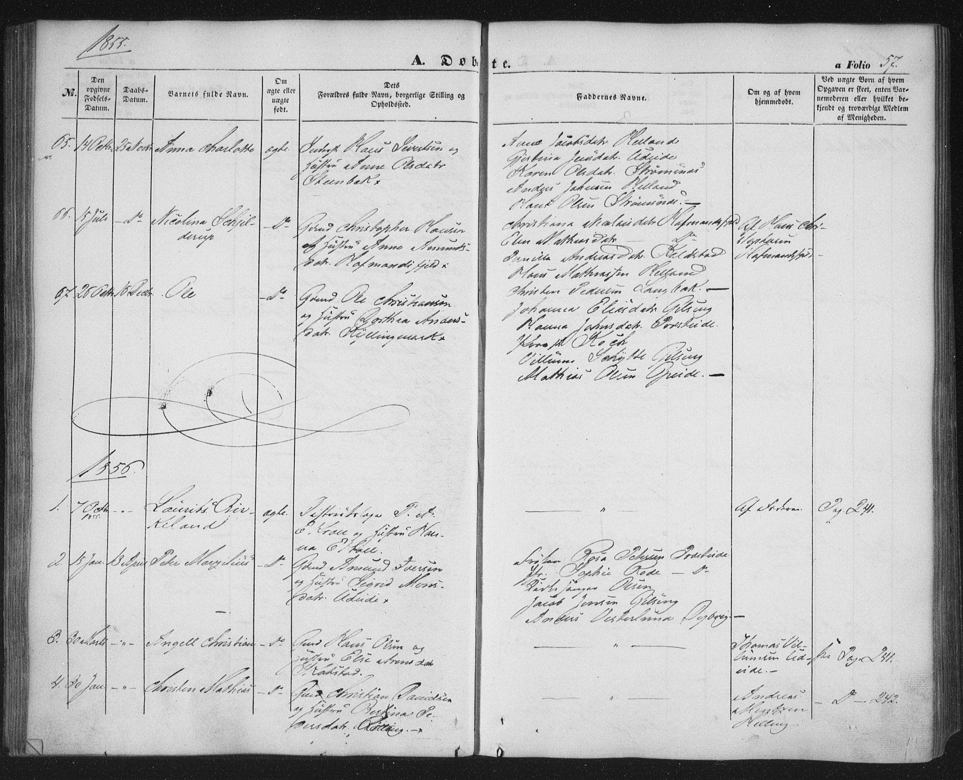 Ministerialprotokoller, klokkerbøker og fødselsregistre - Nordland, AV/SAT-A-1459/859/L0844: Parish register (official) no. 859A04, 1849-1862, p. 57