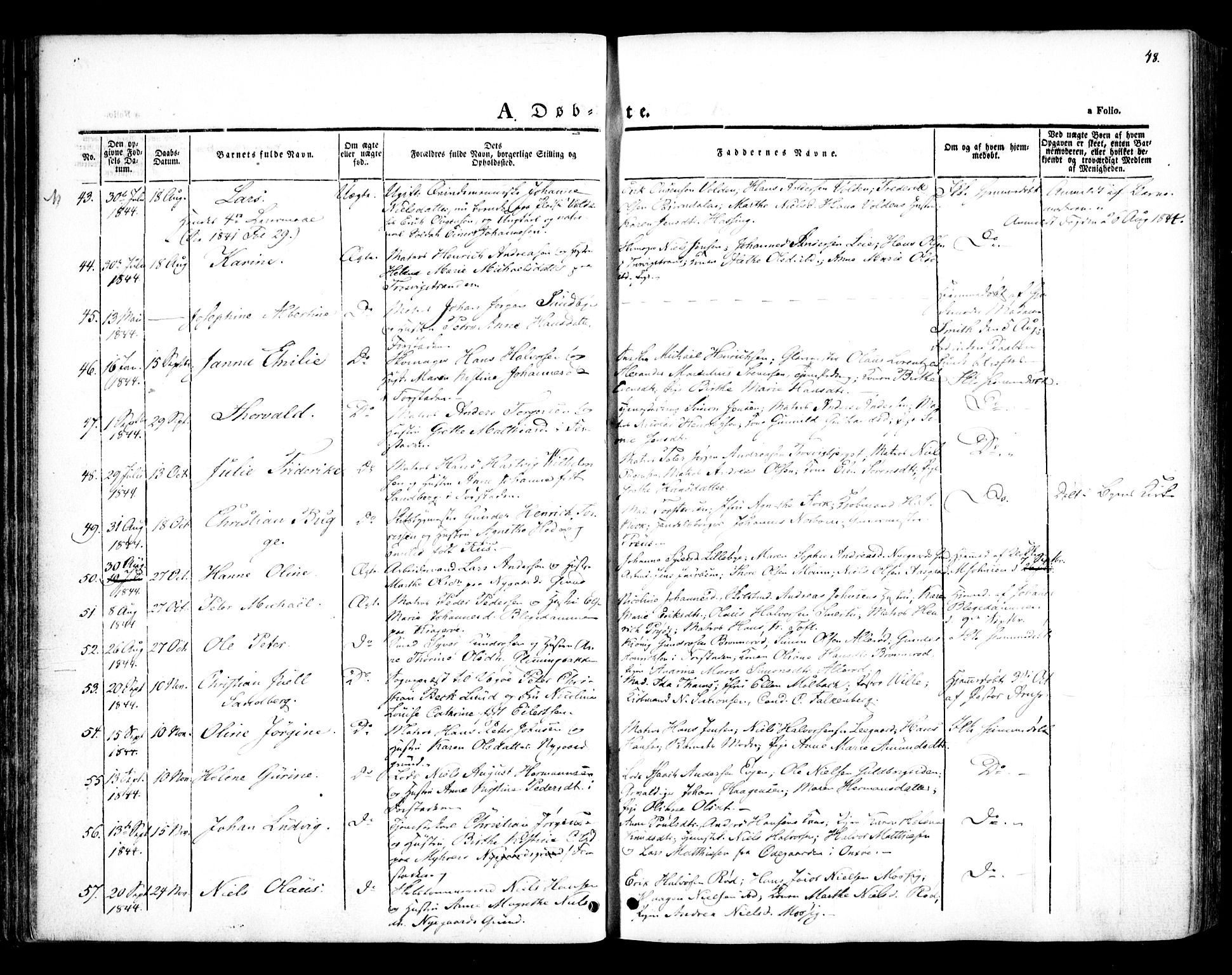 Glemmen prestekontor Kirkebøker, SAO/A-10908/F/Fa/L0005: Parish register (official) no. 5, 1838-1852, p. 48