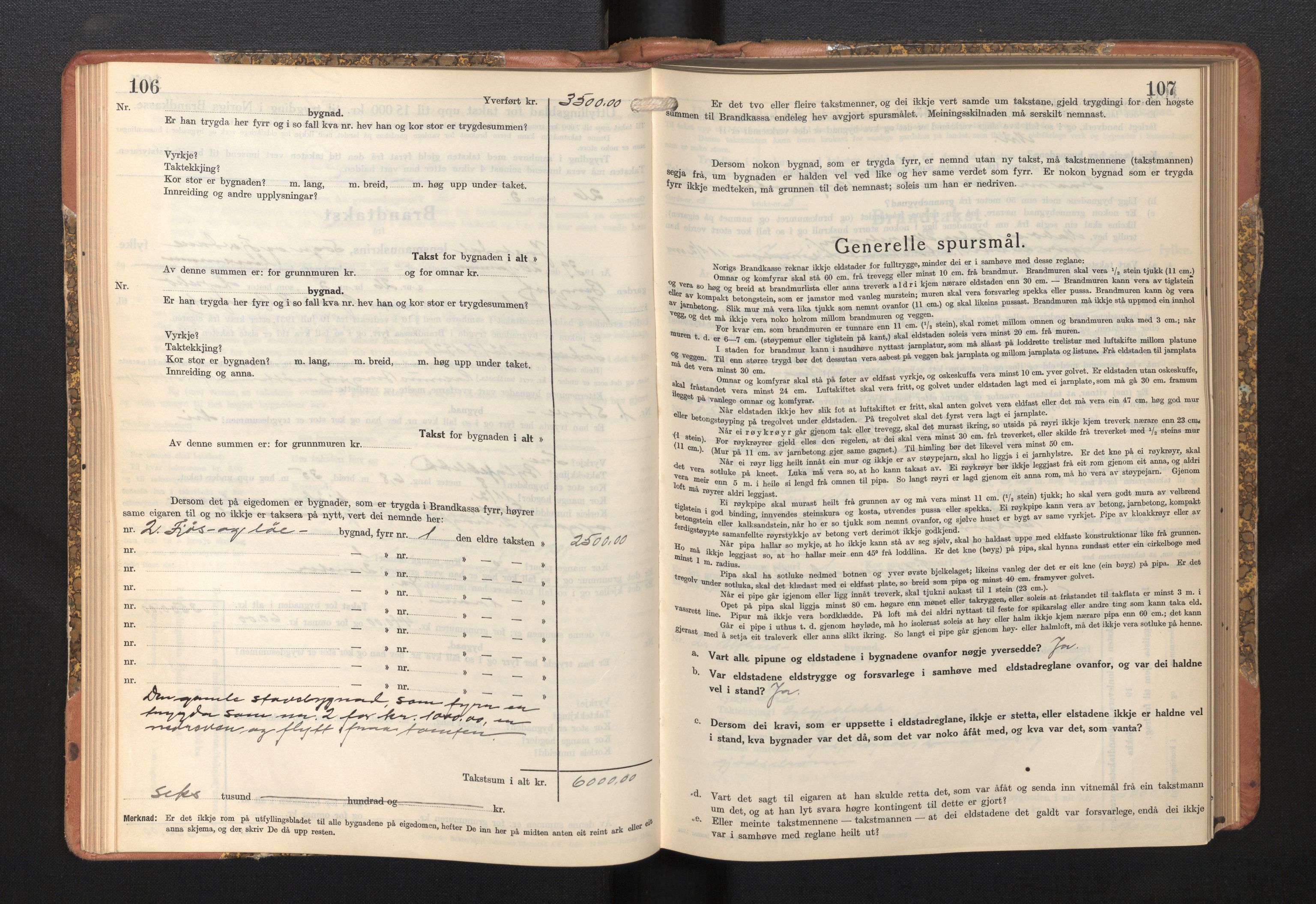 Lensmannen i Jostedal, AV/SAB-A-28601/0012/L0006: Branntakstprotokoll, skjematakst, 1936-1948, p. 106-107