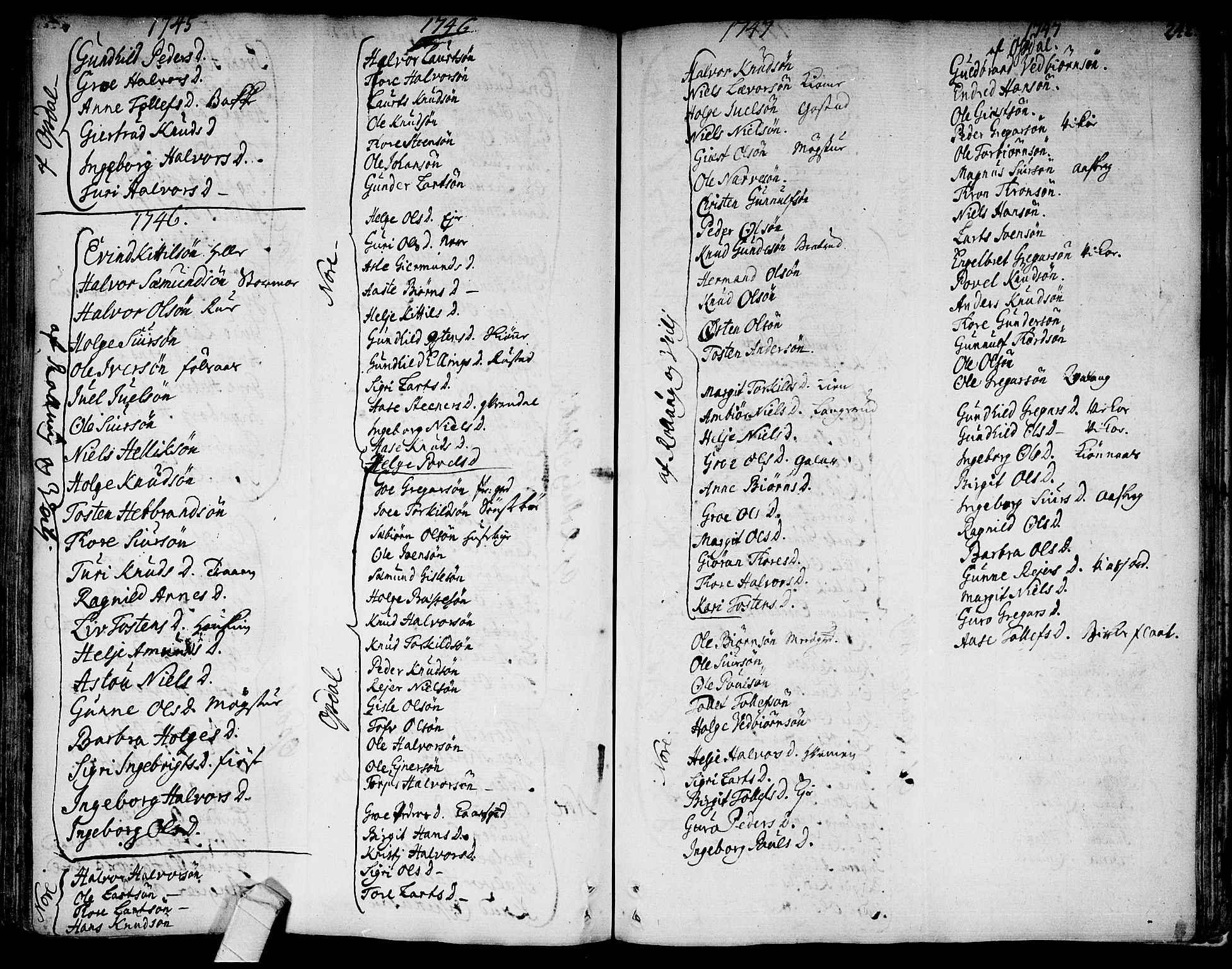 Rollag kirkebøker, SAKO/A-240/F/Fa/L0003: Parish register (official) no. I 3, 1743-1778, p. 242
