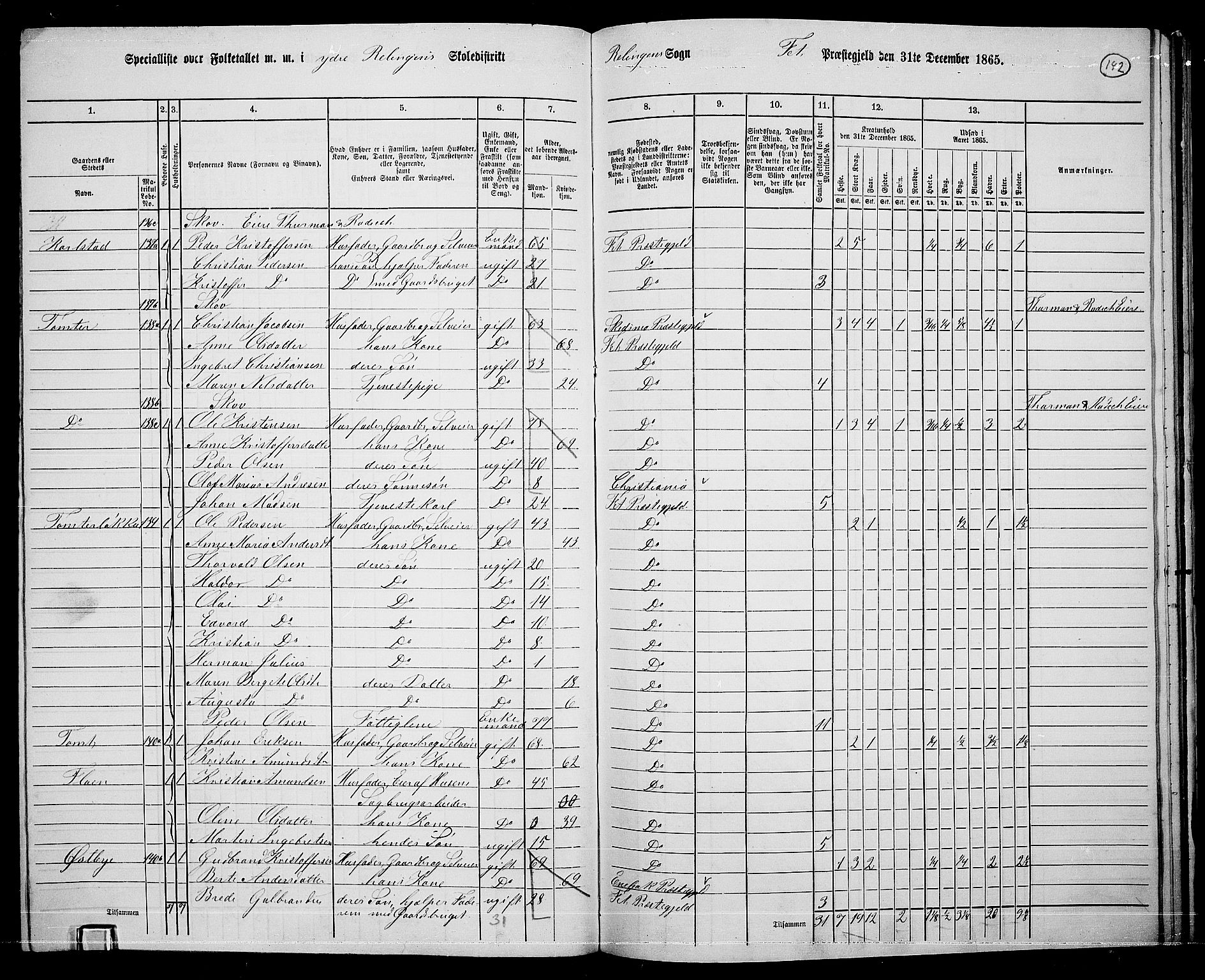 RA, 1865 census for Fet, 1865, p. 131