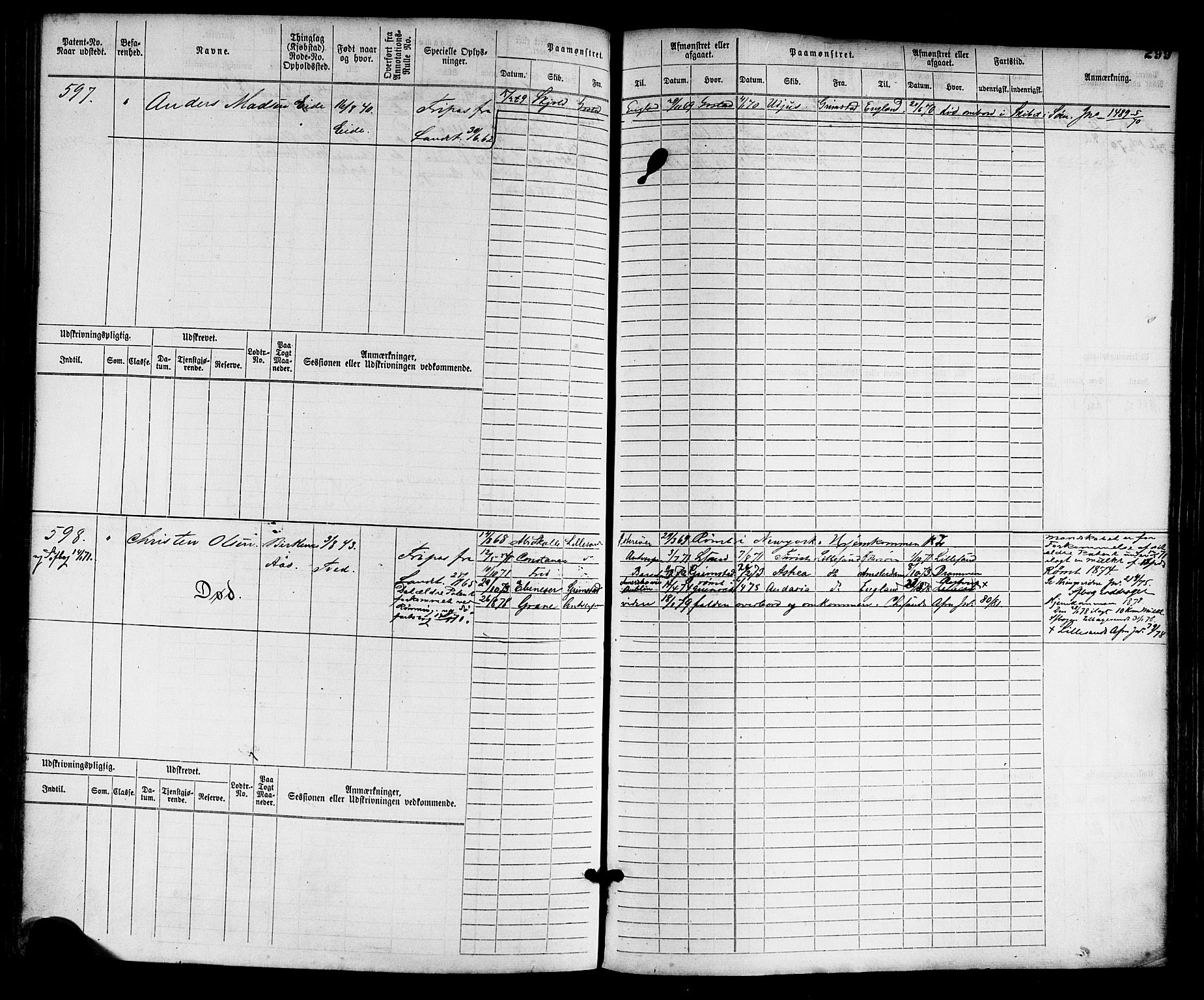 Lillesand mønstringskrets, AV/SAK-2031-0014/F/Fb/L0012: Hovedrulle nr 1-754 uten register, G-3, 1867-1885, p. 312