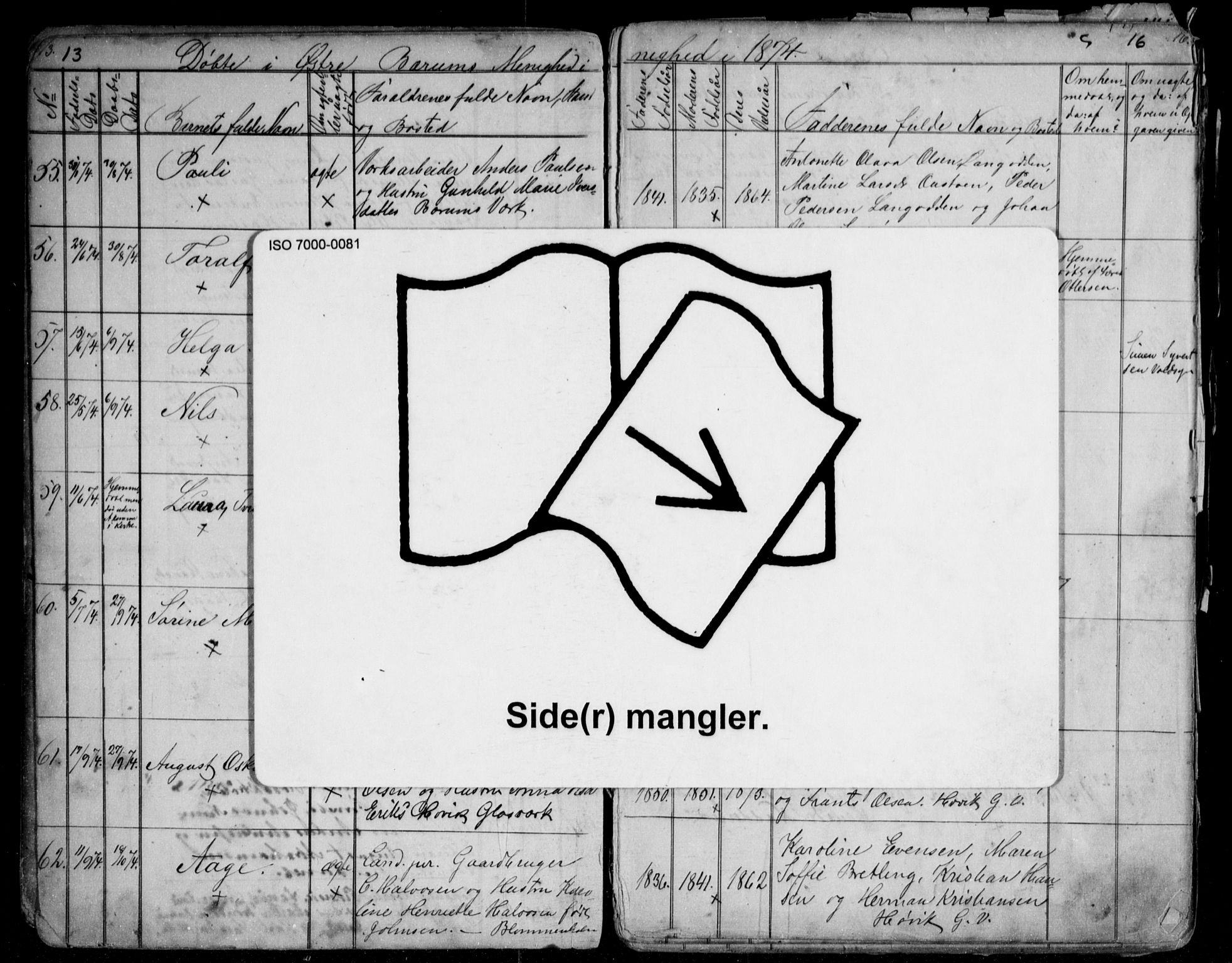 Asker prestekontor Kirkebøker, AV/SAO-A-10256a/G/Gc/L0002: Parish register (copy) no. III 2, 1874-1883, p. 13-14